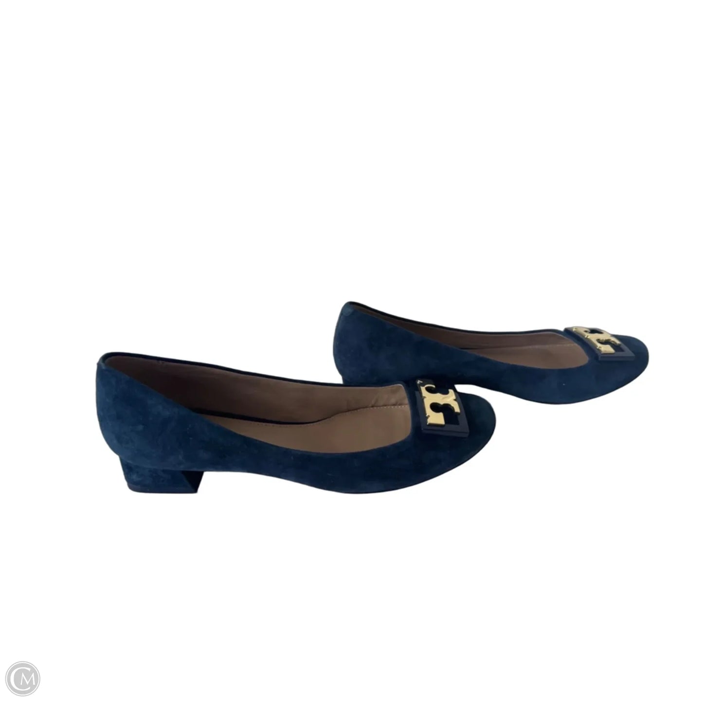 Shoes Designer By Tory Burch In Blue & Gold, Size: 8