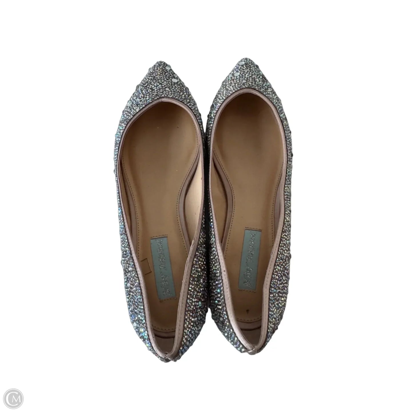Shoes Flats By Betsey Johnson In Silver & Tan, Size: 8