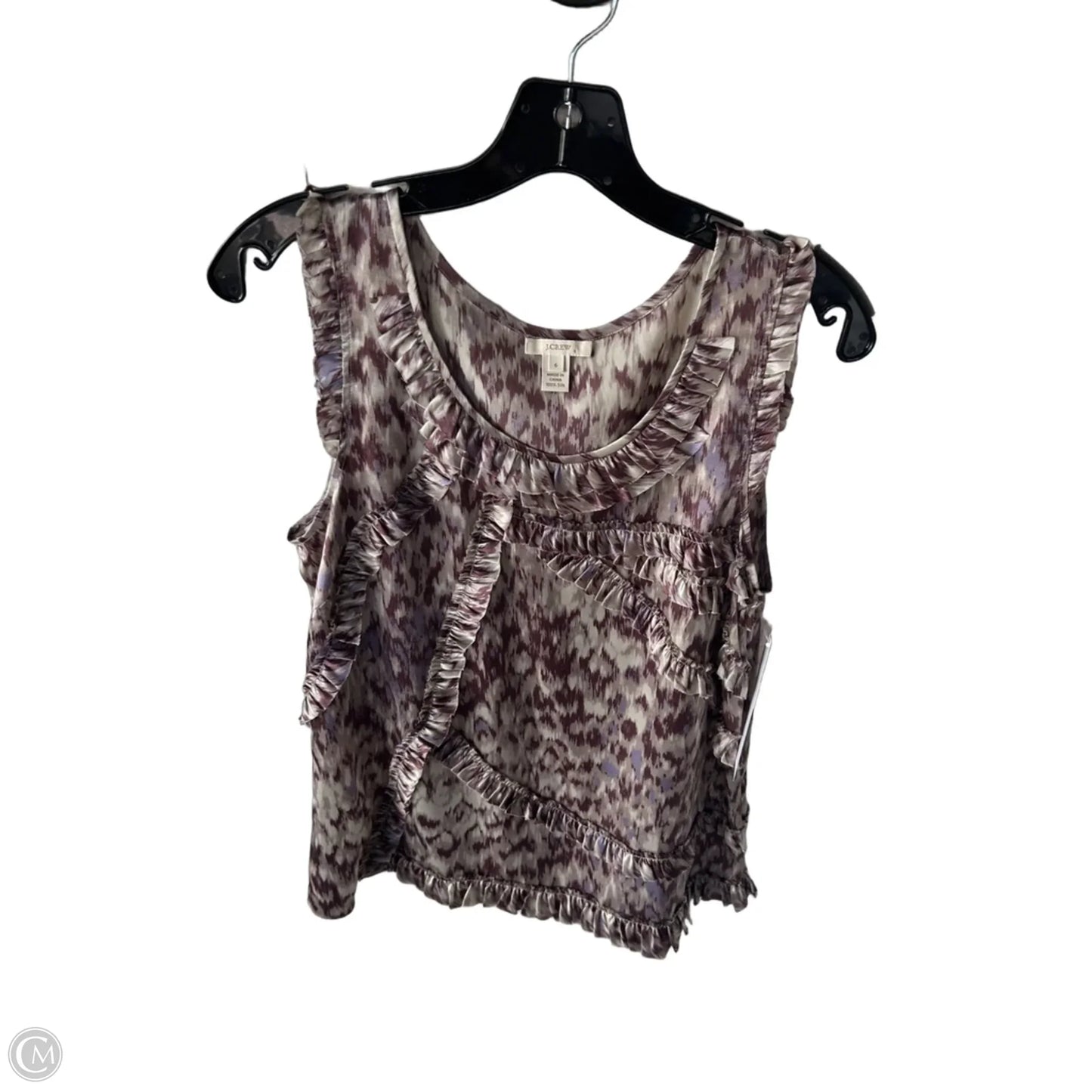 Blouse Sleeveless By J. Crew In Brown & Purple, Size: S
