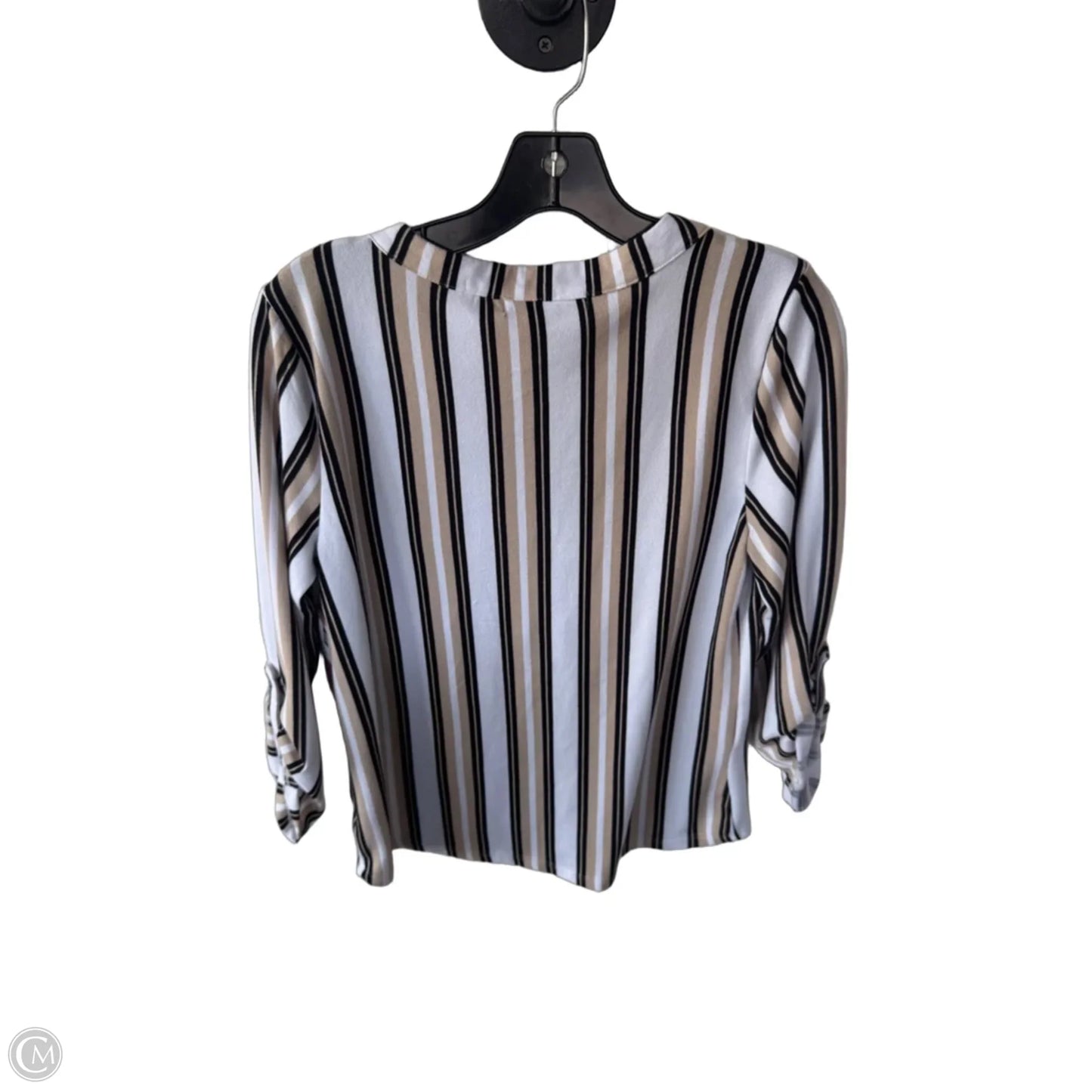 Sweater By Adrienne Vittadini In Tan & White, Size: S