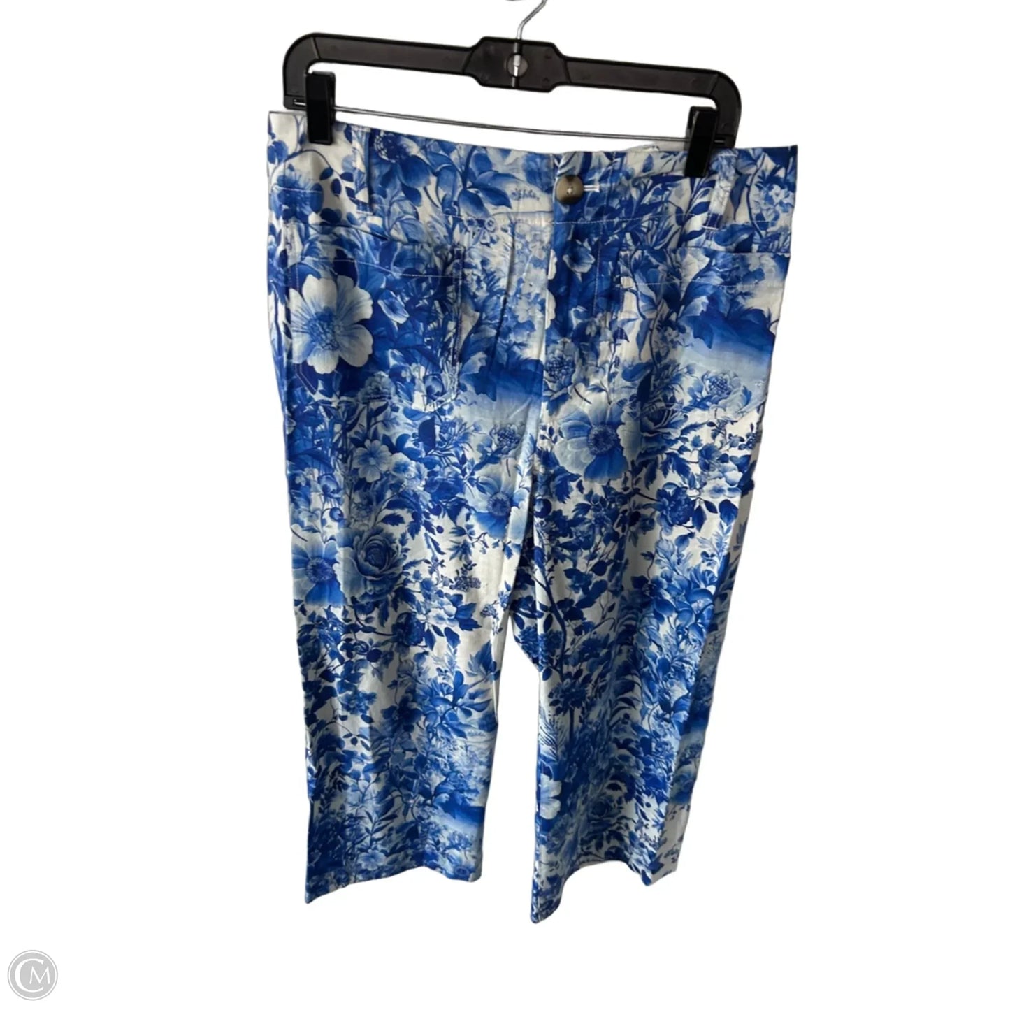 Pants Wide Leg By Maeve In Blue & White, Size: 12