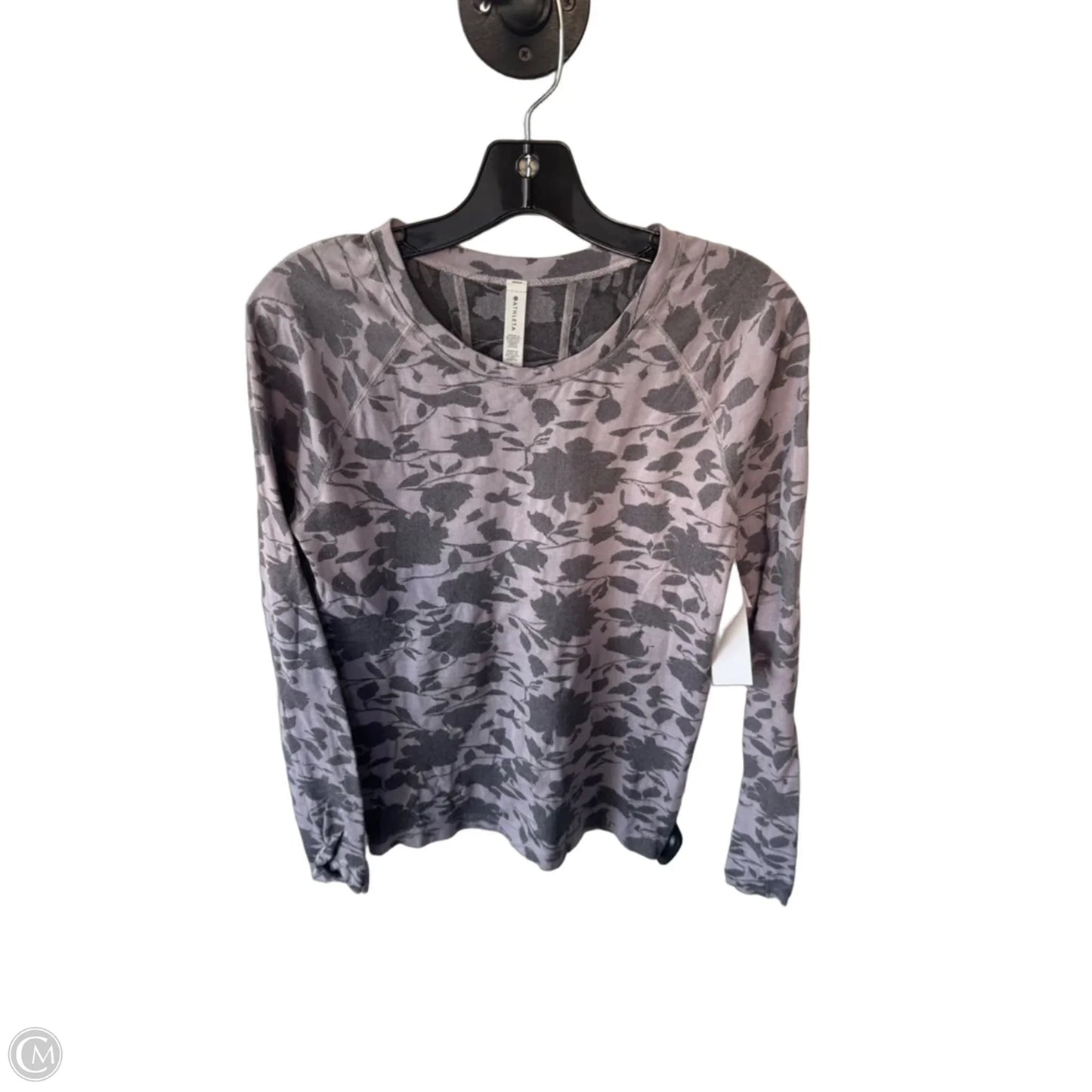 Athletic Top Long Sleeve Crewneck By Athleta In Grey & Purple, Size: M