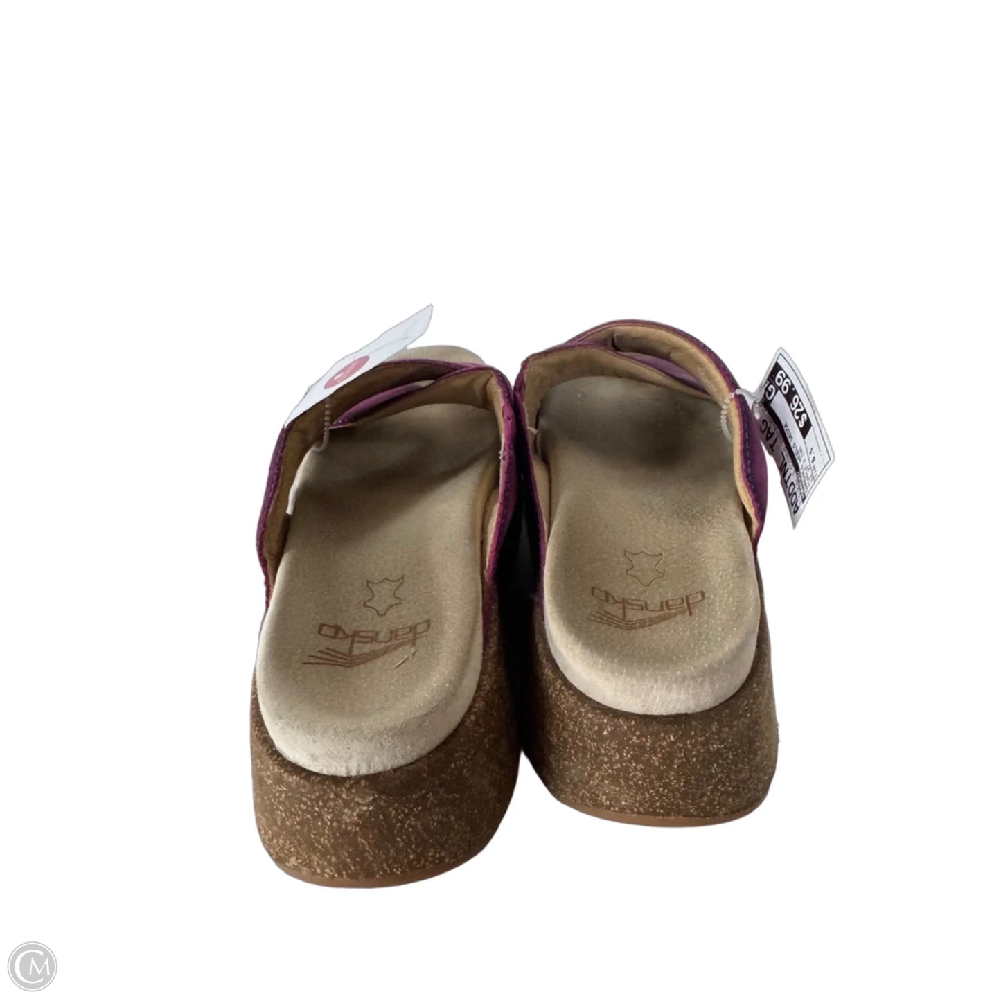 Sandals Heels Wedge By Dansko In Purple & Tan, Size: 6.5