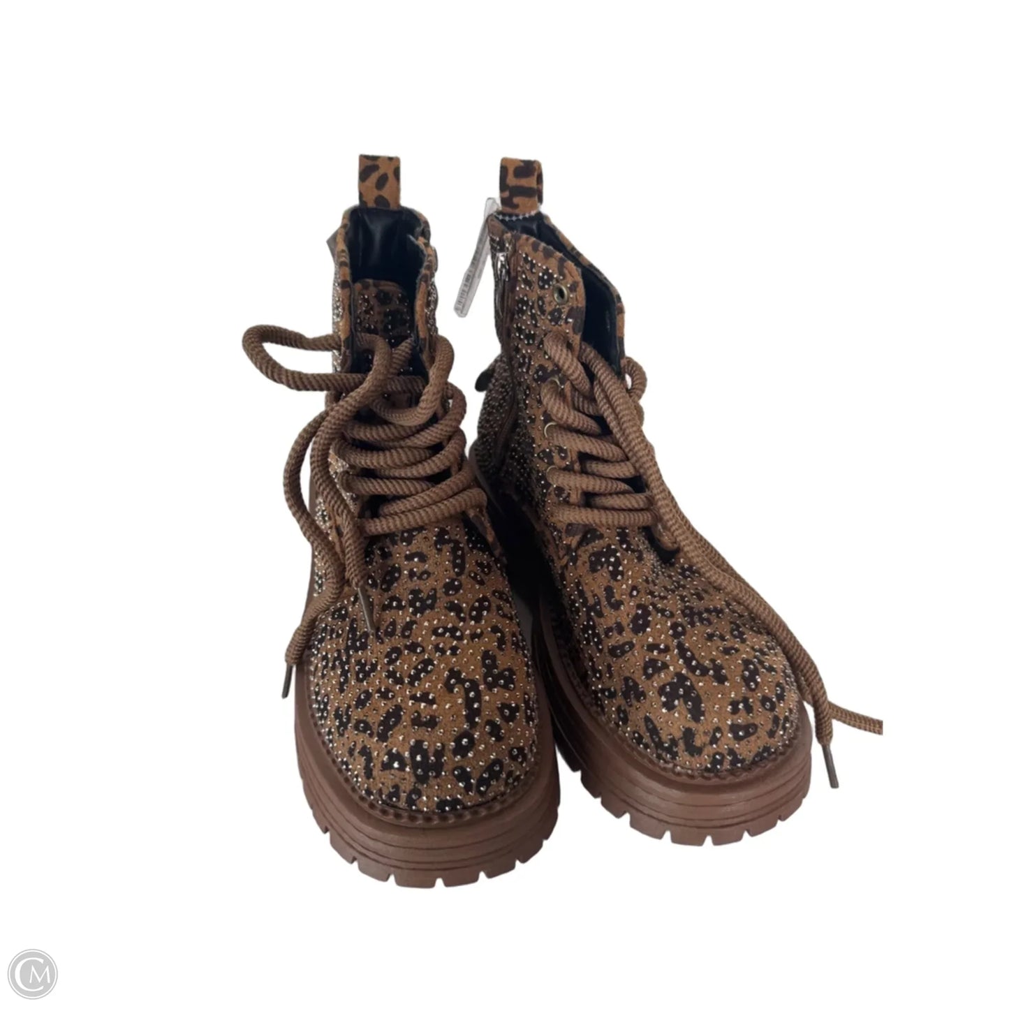 Boots Ankle Heels By Cme In Animal Print, Size: 7