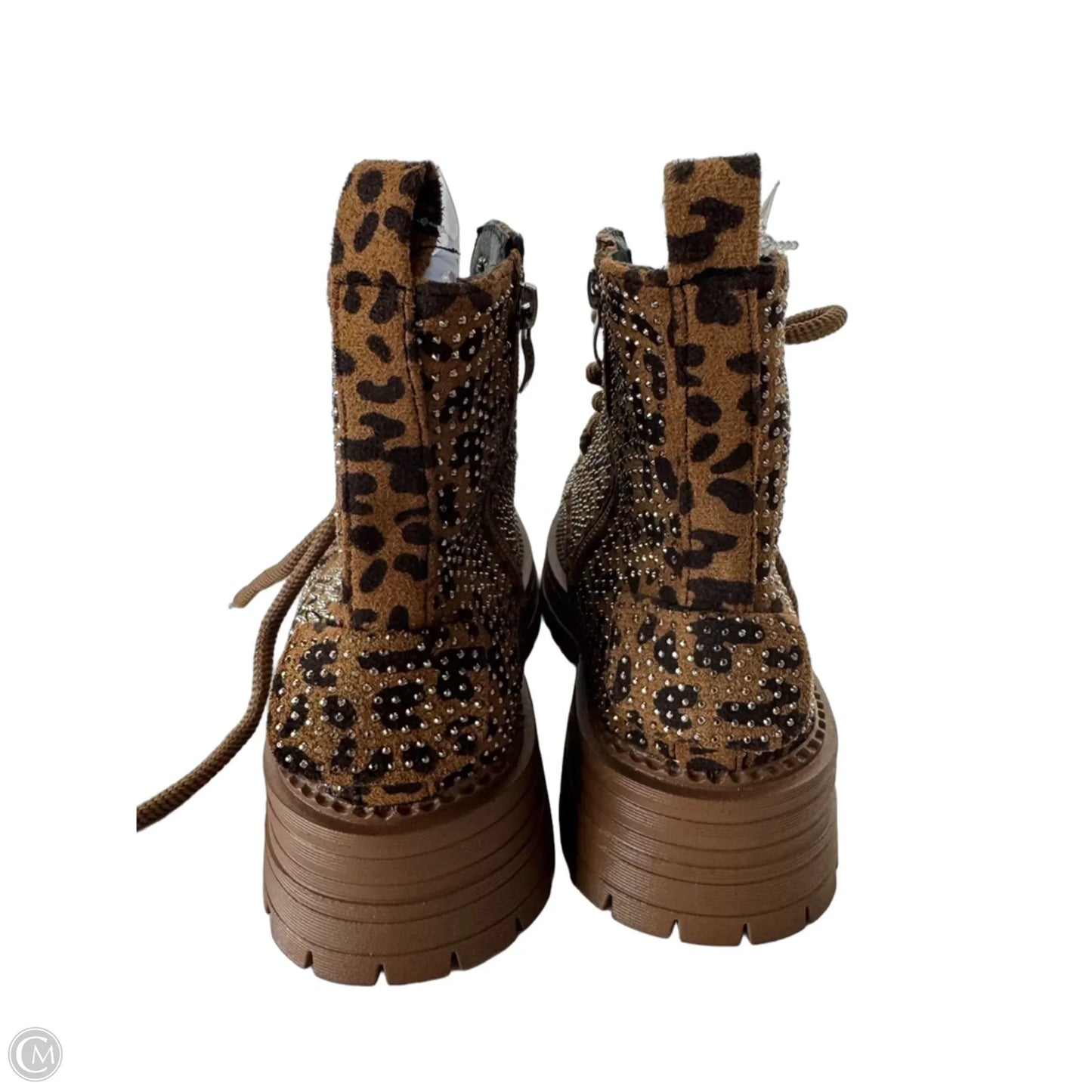 Boots Ankle Heels By Cme In Animal Print, Size: 7