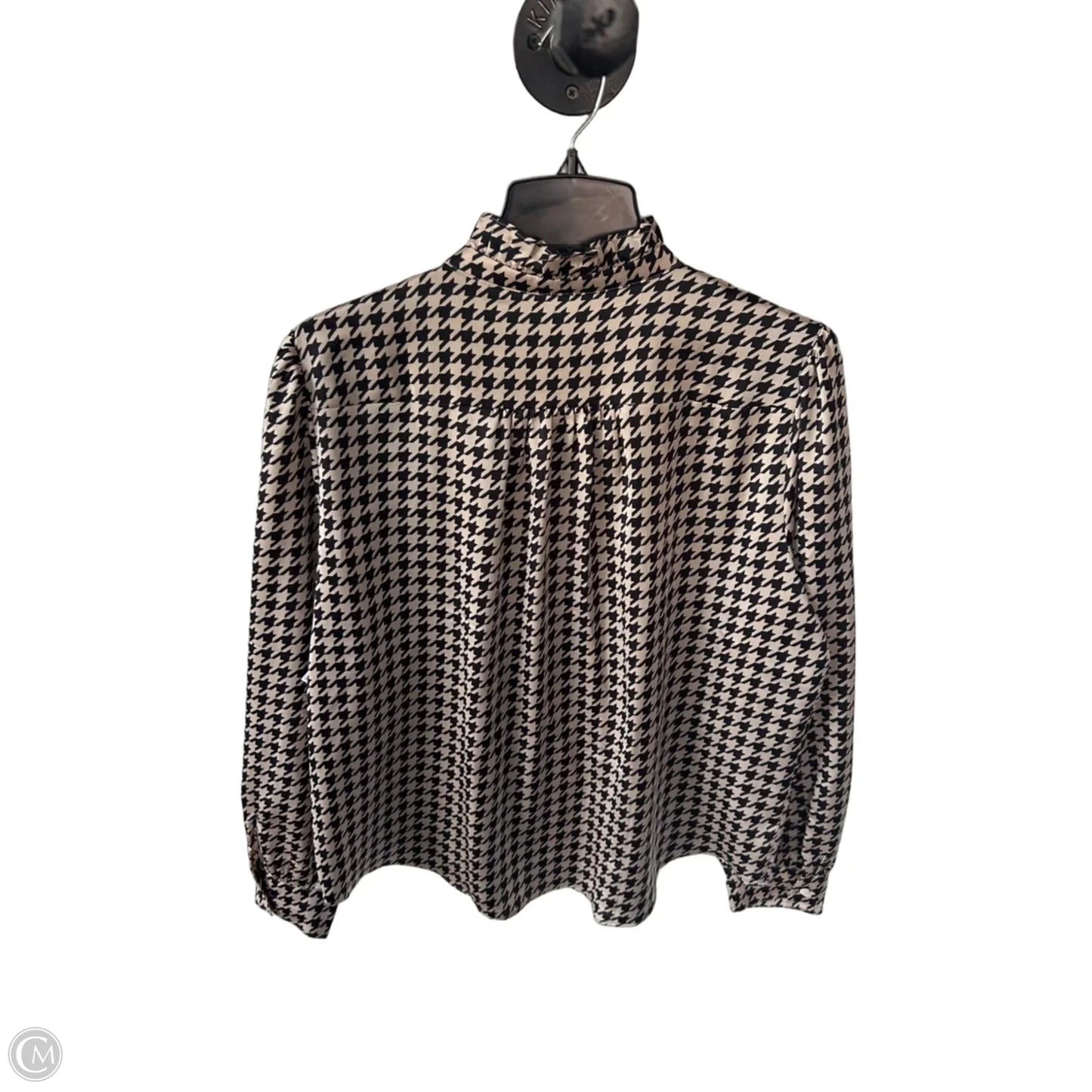 Blouse Long Sleeve By Ann Taylor In Black & Tan, Size: L