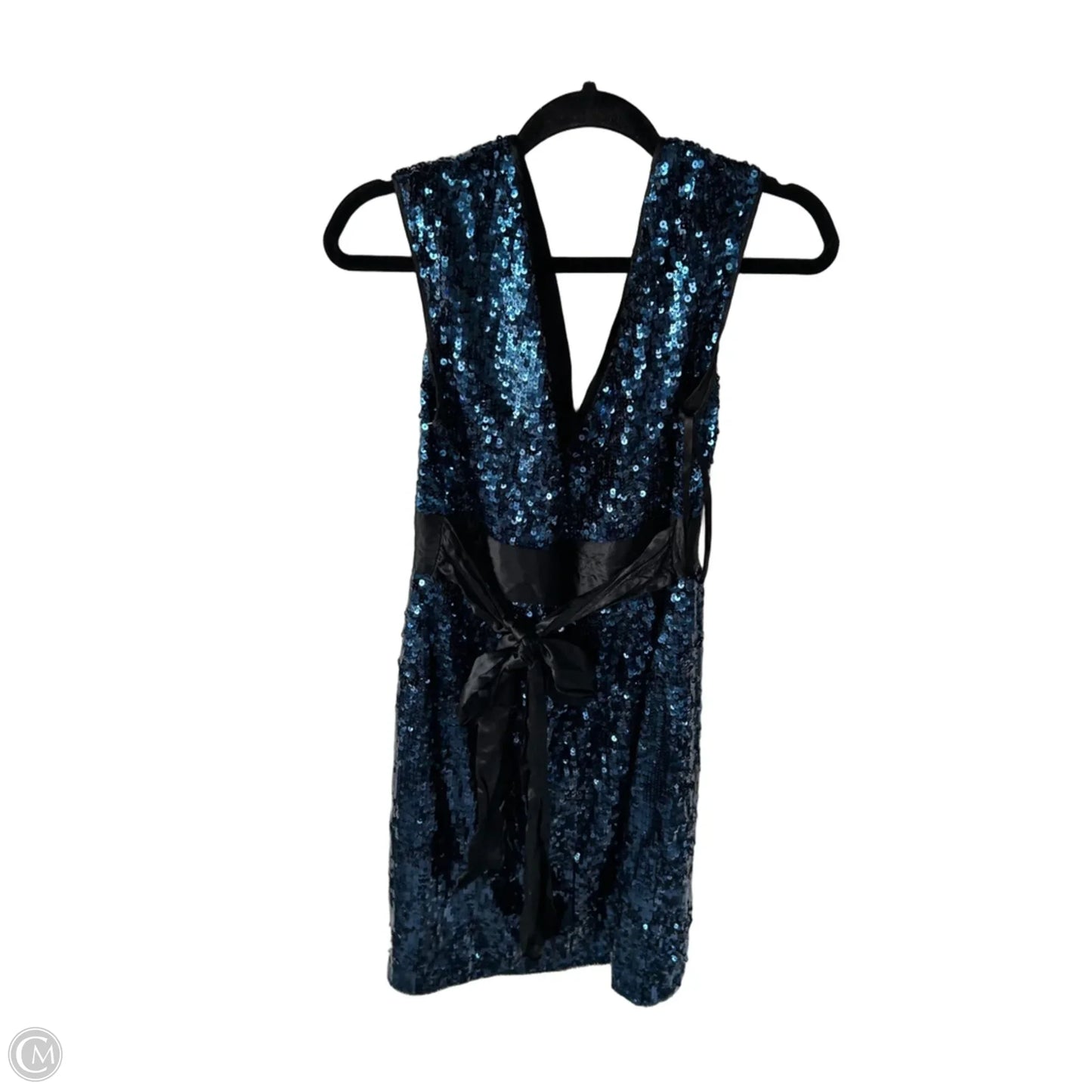 Dress Party Short By Bcbgmaxazria In Black & Blue, Size: M