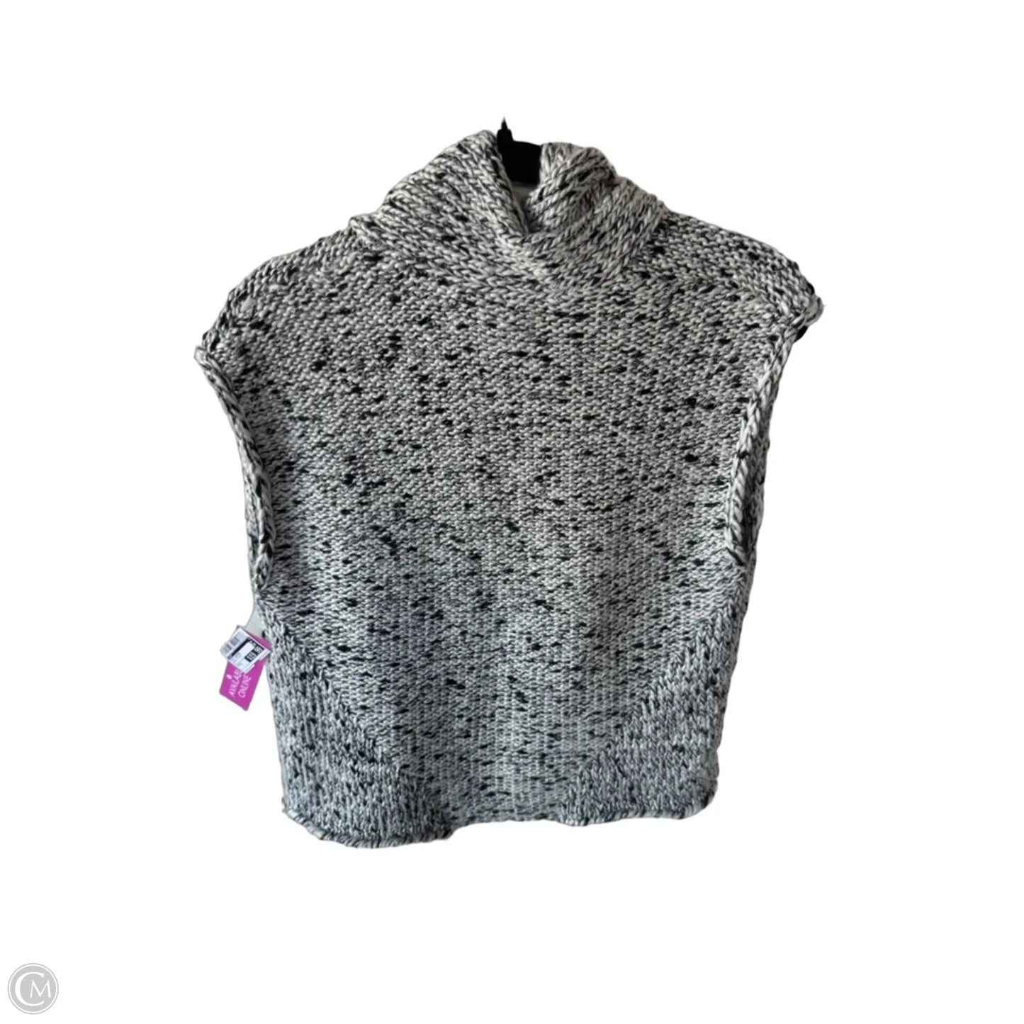 Vest Sweater By Loft In Black & White, Size: M
