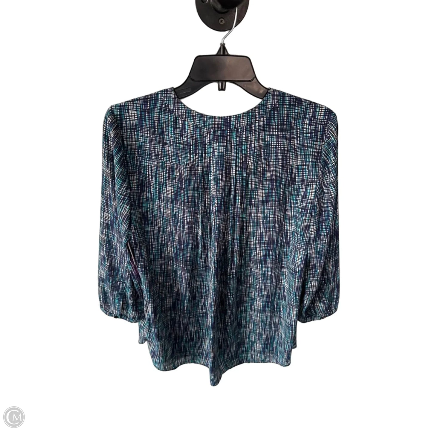 Blouse 3/4 Sleeve By Not Your Daughters Jeans In Blue & Purple, Size: M