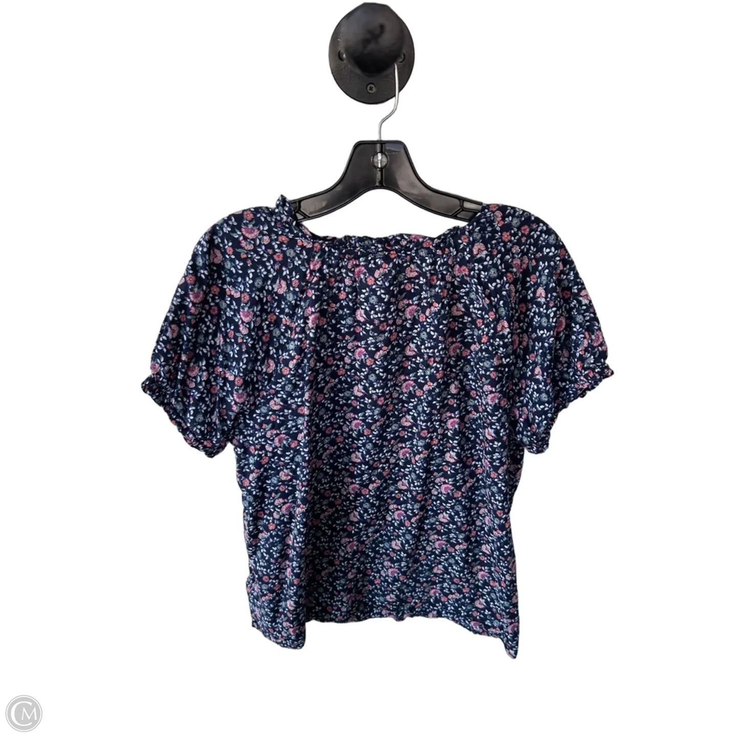 Blouse Short Sleeve By Gap In Blue & Pink, Size: M
