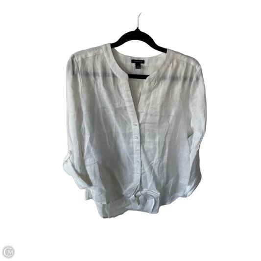 Blouse 3/4 Sleeve By Ann Taylor In White, Size: S