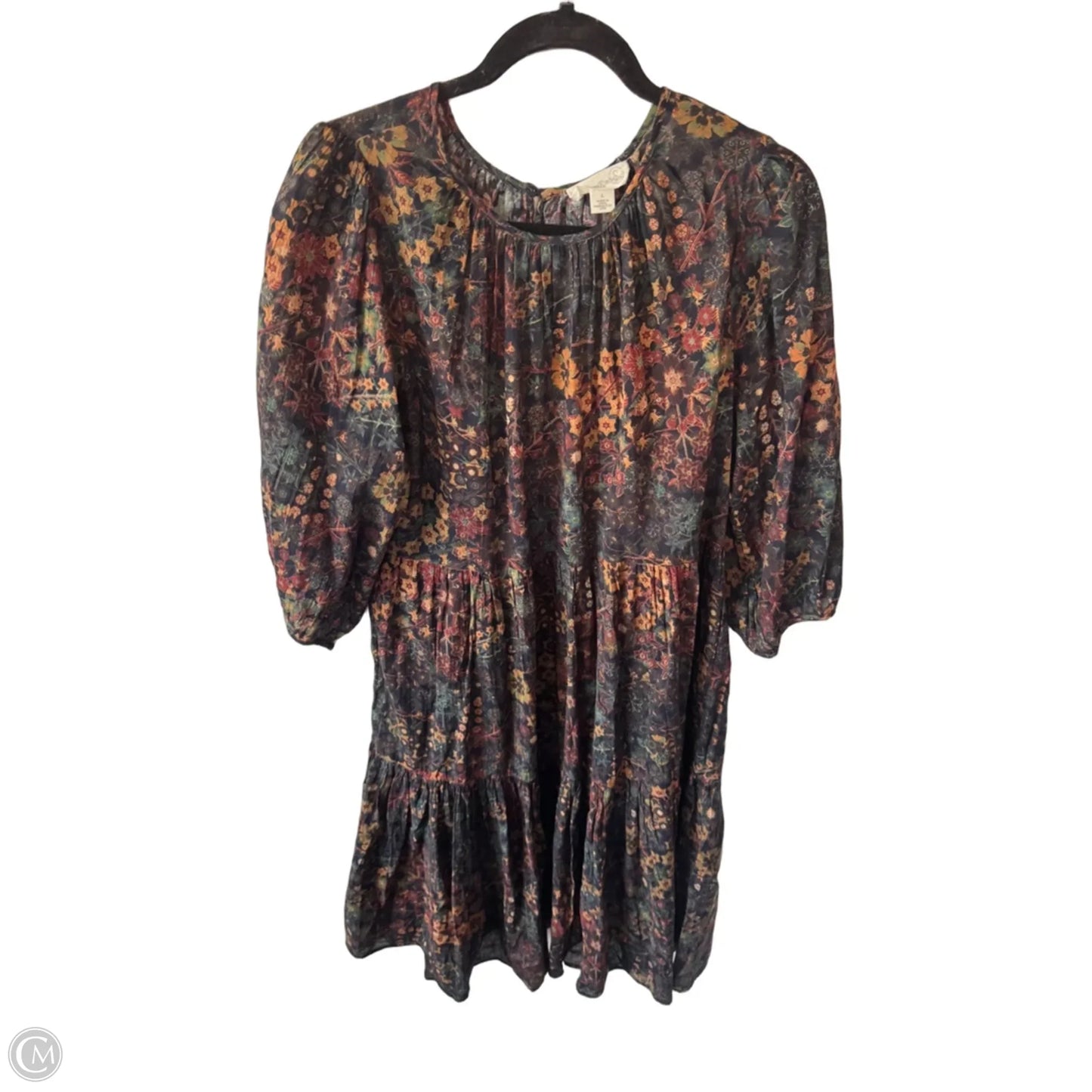Dress Casual Midi By Treasure And Bond In Blue & Orange, Size: L