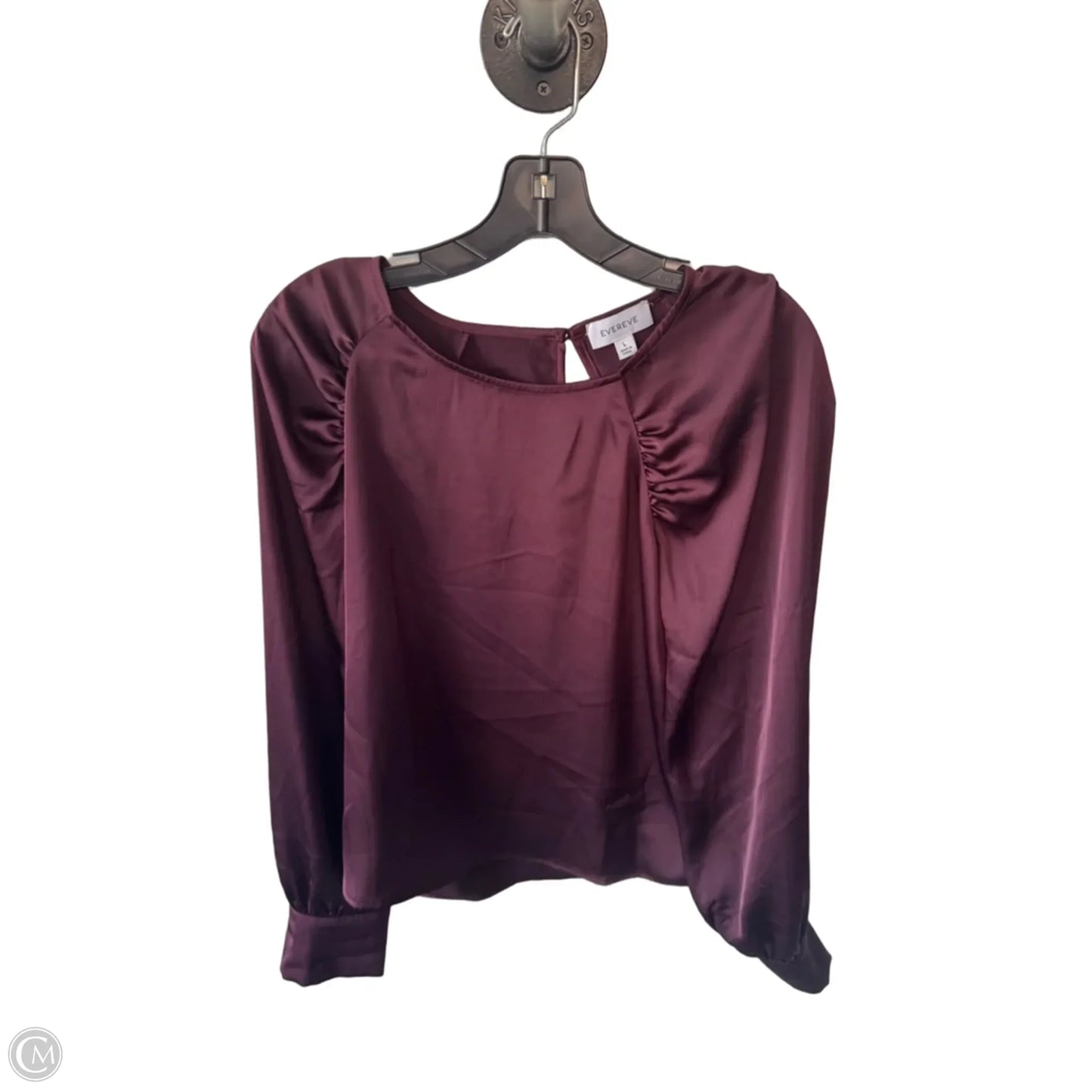 Blouse Long Sleeve By Evereve In Purple, Size: Large