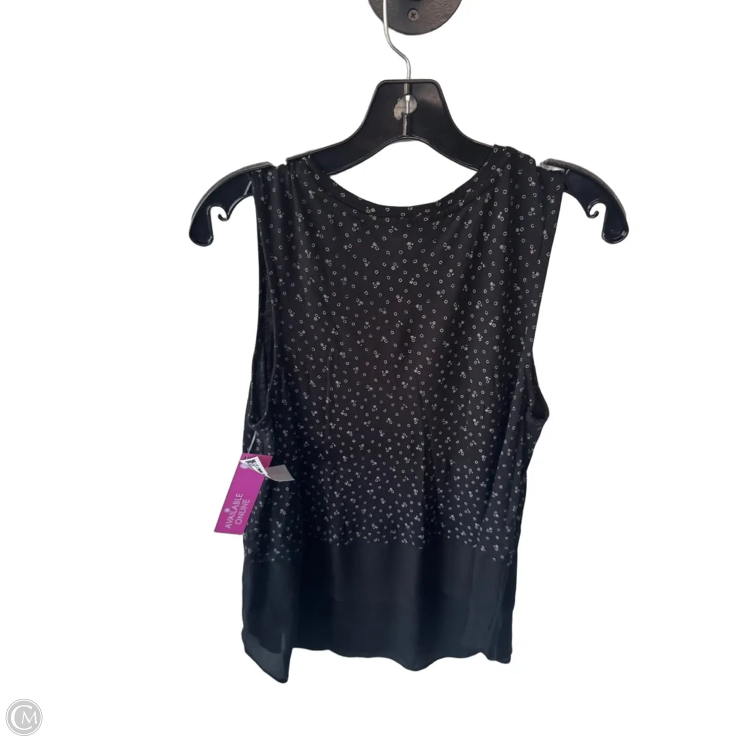 Top Sleeveless By Loft In Black & Cream, Size: L