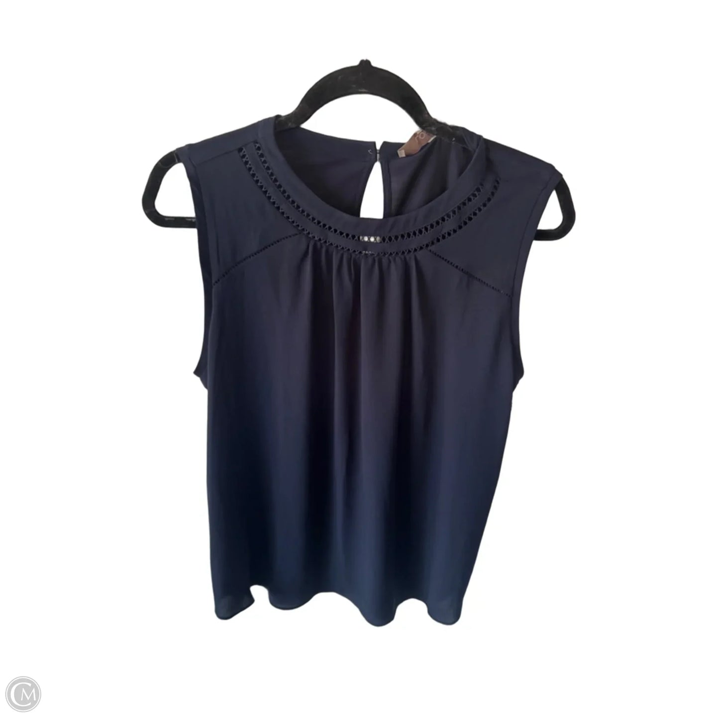 Blouse Sleeveless By Loft In Navy, Size: L