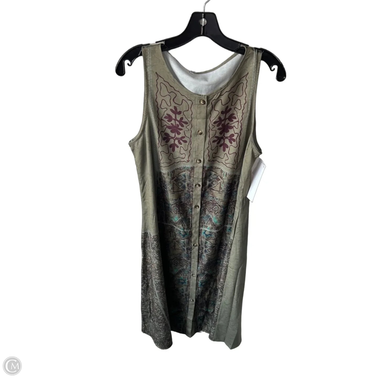Dress Casual Maxi By Cme In Green & Purple, Size: L
