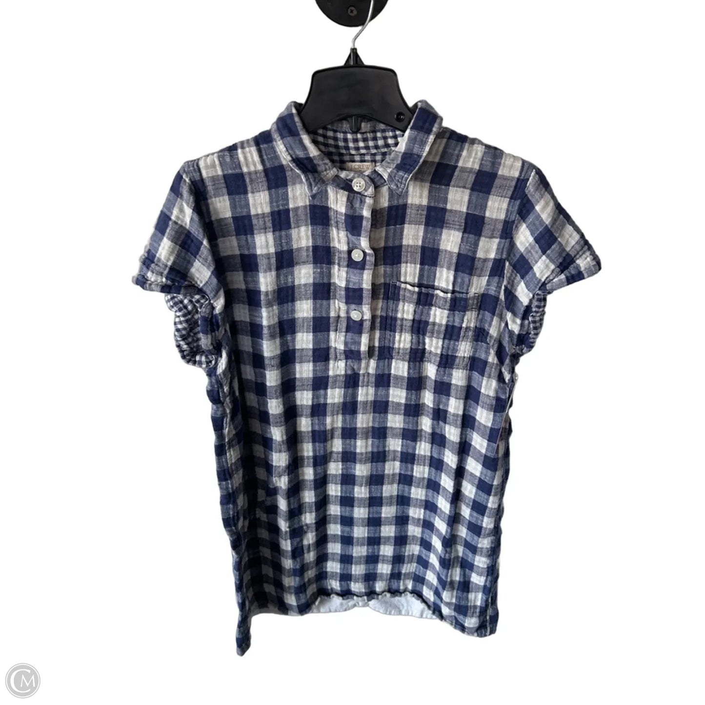 Dress Casual Short By J. Crew In Blue & Cream, Size: Xl