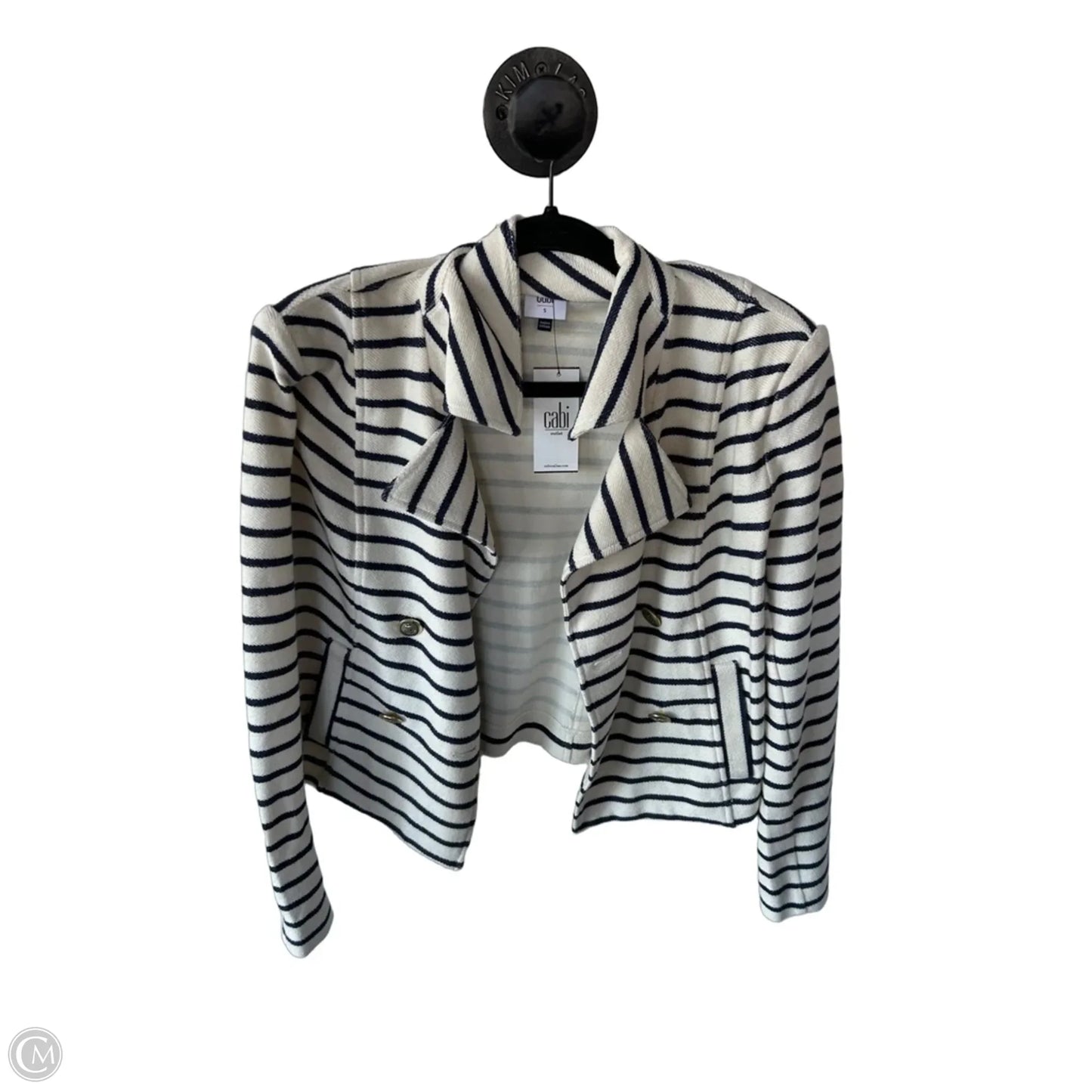 Blazer By Cabi In Blue & Cream, Size: S
