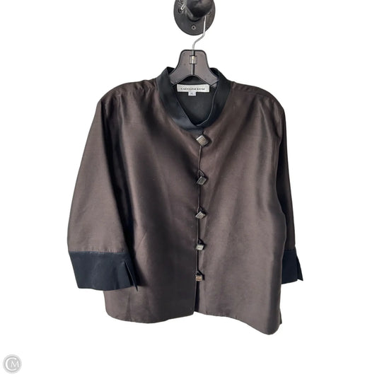 Jacket Shirt By Clothes Mentor In Black & Brown, Size: Xl
