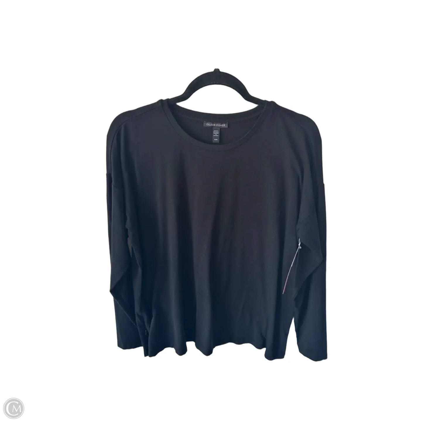 Top Long Sleeve Basic By Eileen Fisher In Black, Size: M