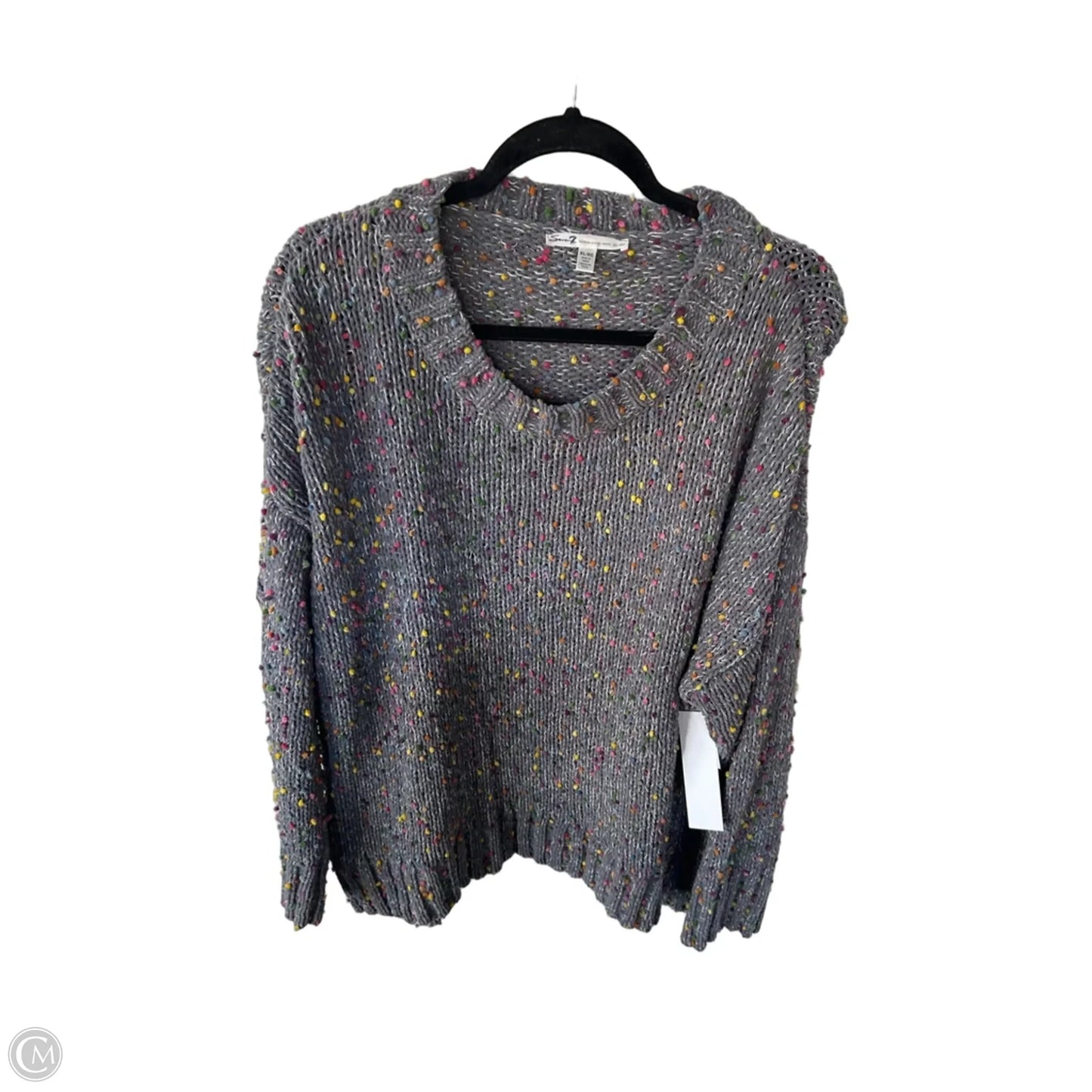 Sweater By Maurices In Grey & Yellow, Size: Xl