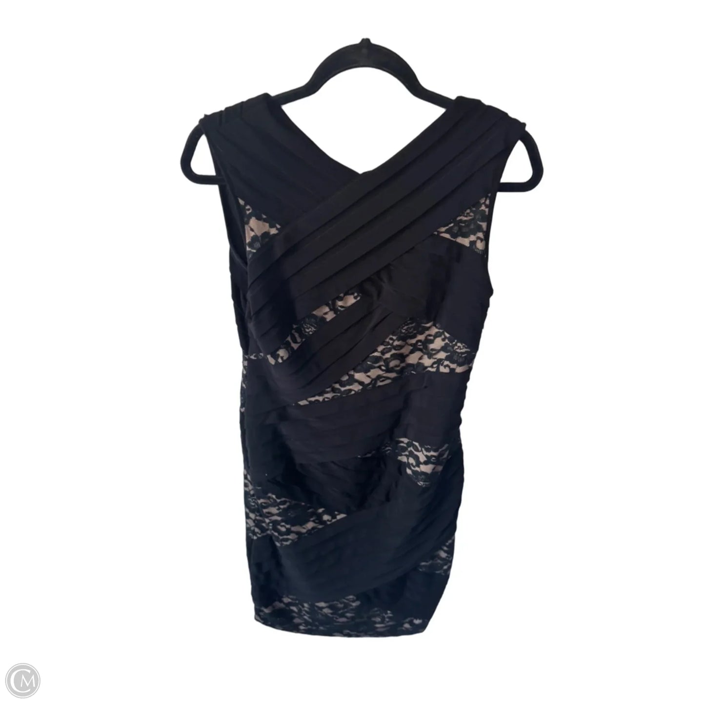 Dress Party Midi By Adrianna Papell In Black & Tan, Size: M