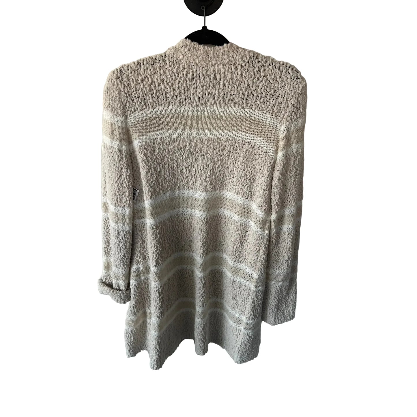Sweater Cardigan By Daytrip In Tan & White, Size: M