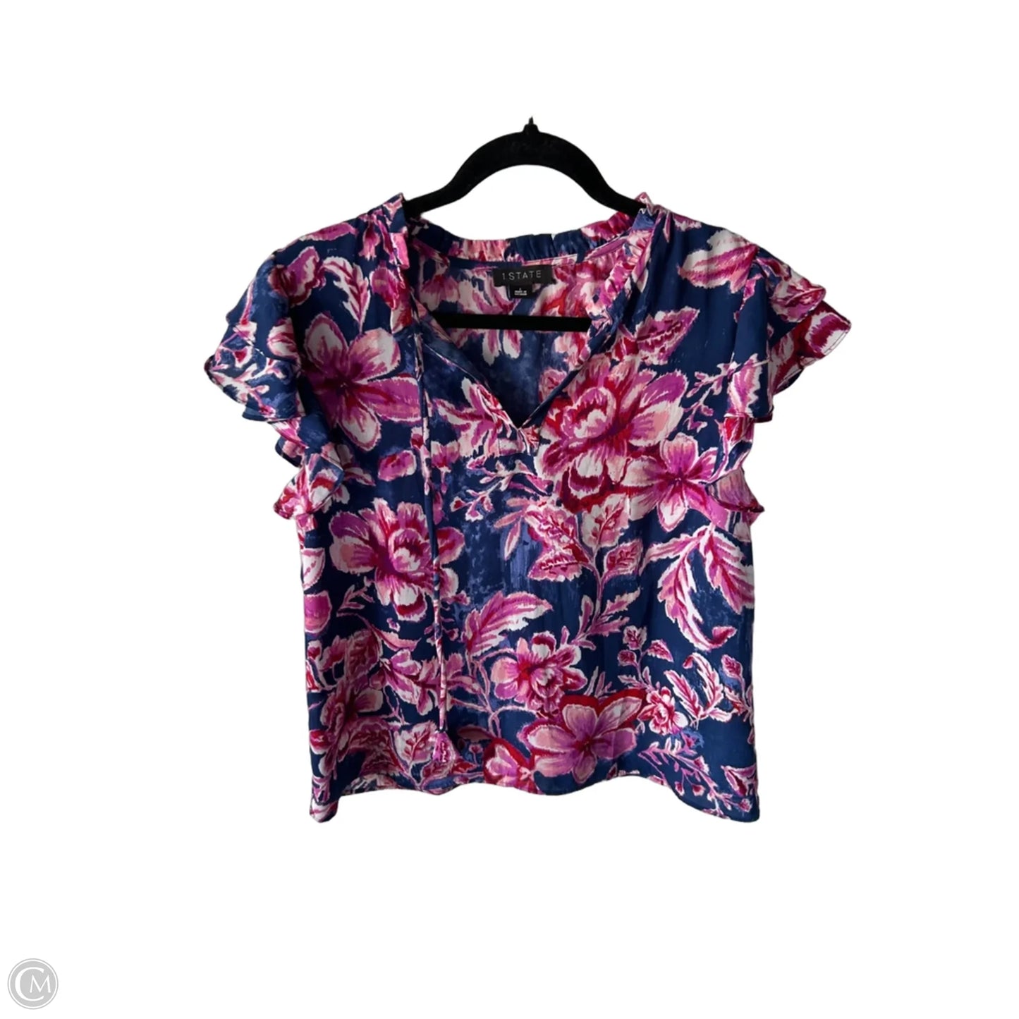 Blouse Sleeveless By 1.state In Blue & Pink, Size: L