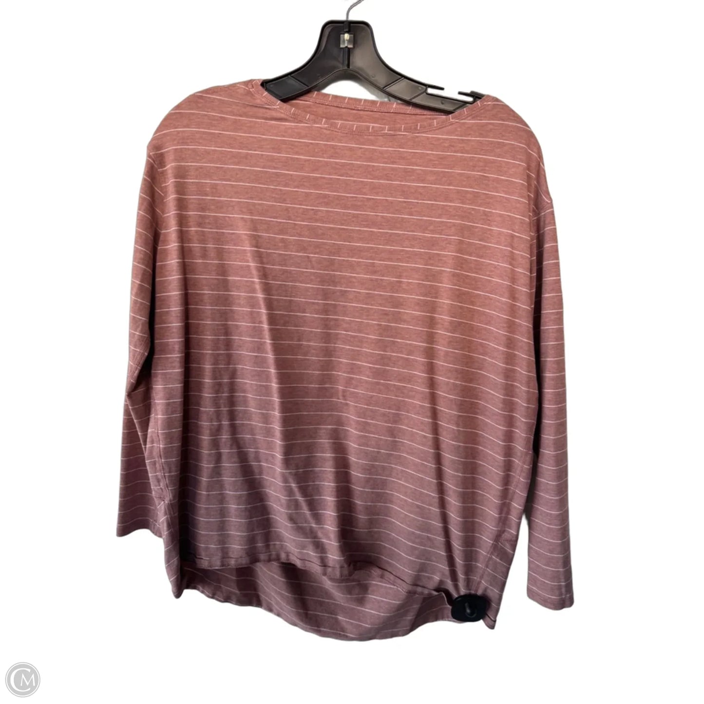 Athletic Top Long Sleeve Crewneck By Lululemon In Pink & White, Size: L