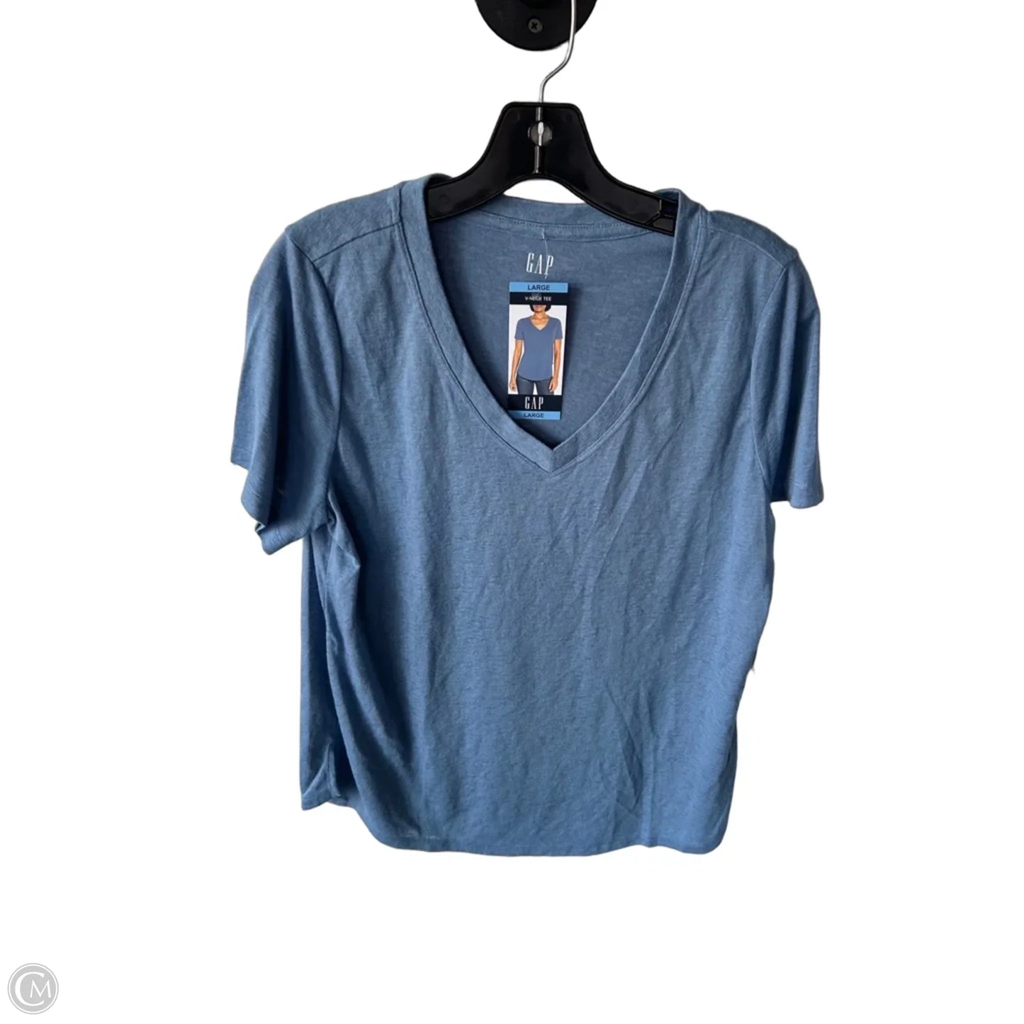 Top Short Sleeve Basic By Gap In Blue, Size: L