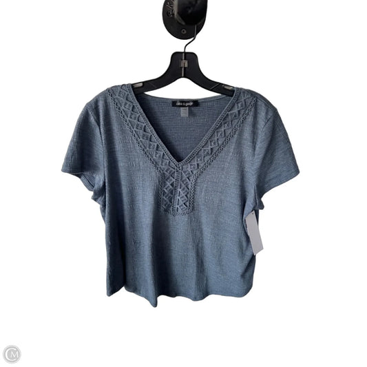 Top Short Sleeve By Cable And Gauge In Blue, Size: L
