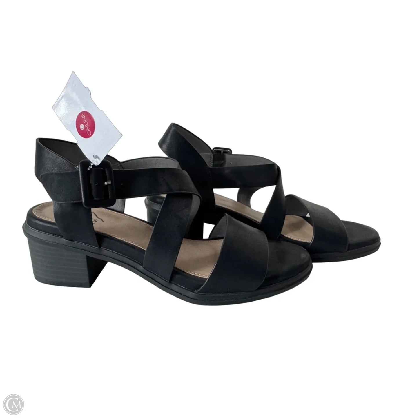 Sandals Heels Block By Cliffs By White Mountain In Black, Size: 9