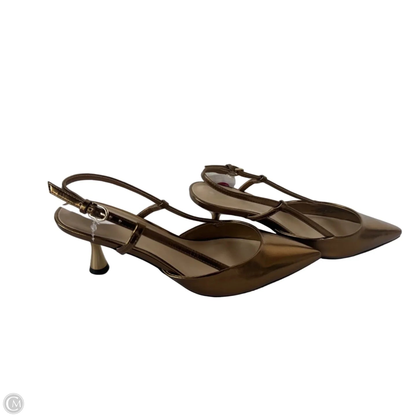 Shoes Heels Kitten By Nine West In Gold, Size: 6.5