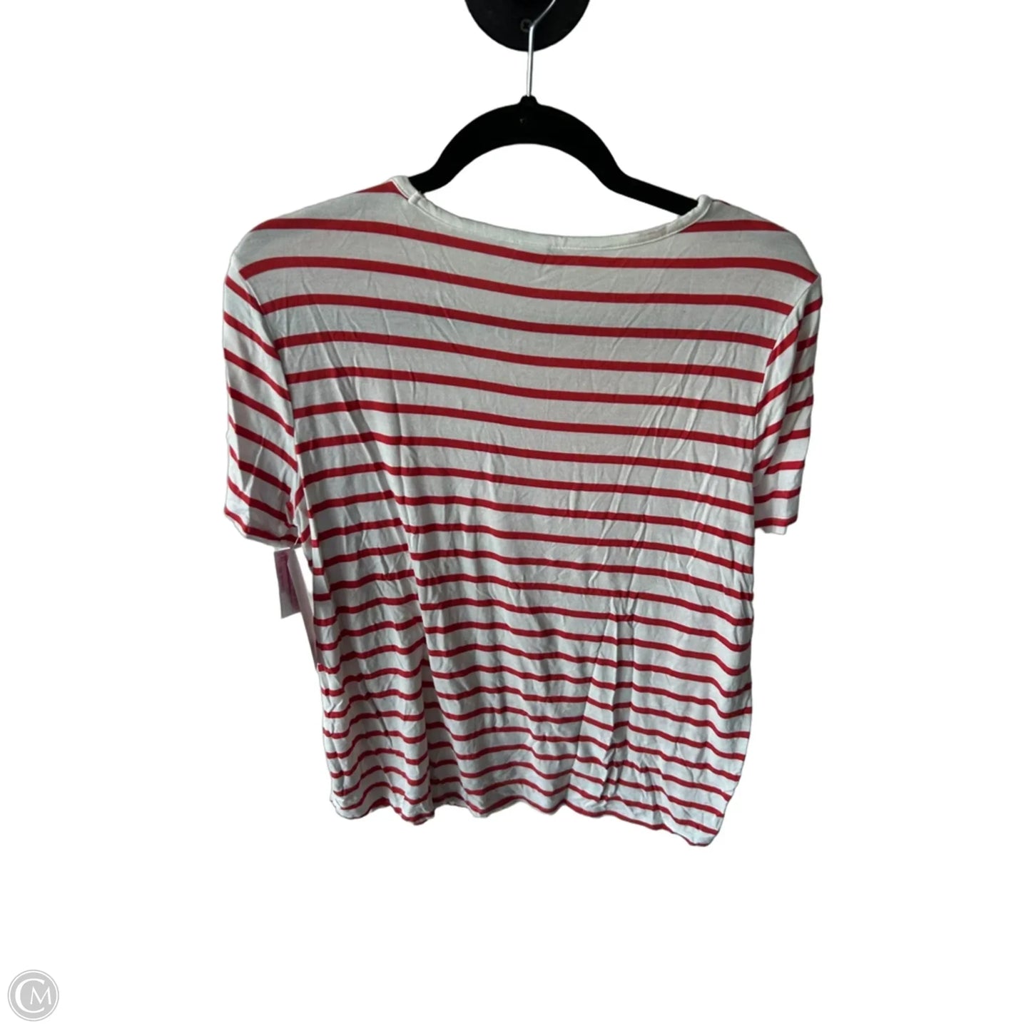 Top Short Sleeve Basic By Old Navy In Orange & White, Size: M