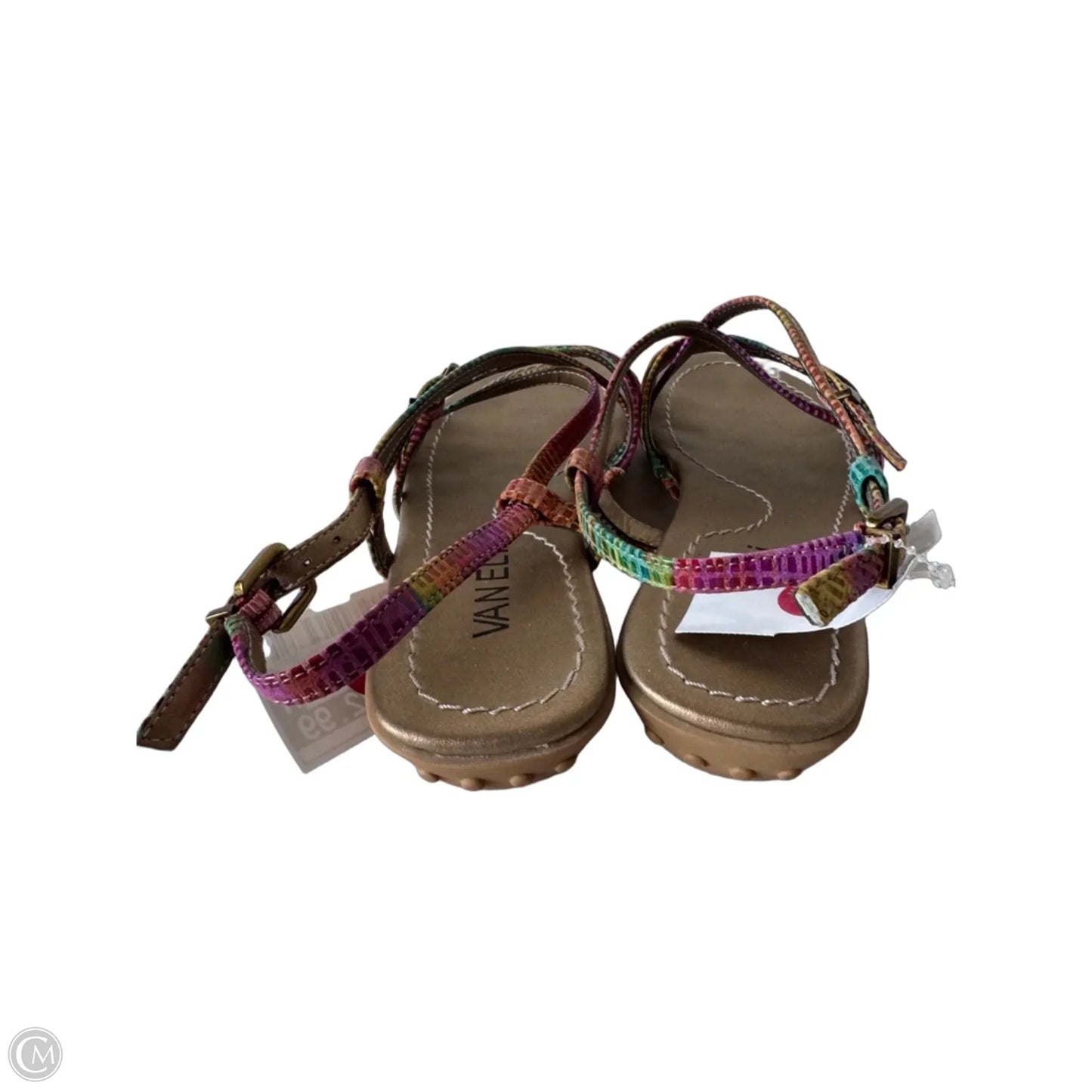 Sandals Flats By Vaneli In Green & Pink, Size: 5.5