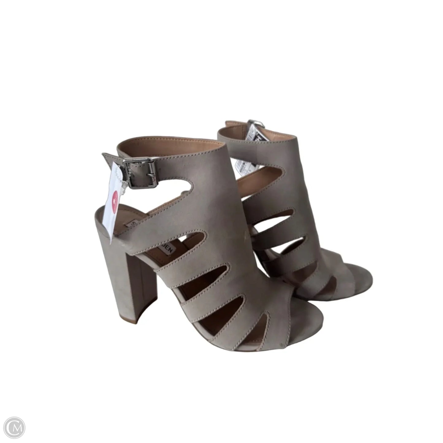 Sandals Heels Block By Steve Madden In Taupe, Size: 7.5