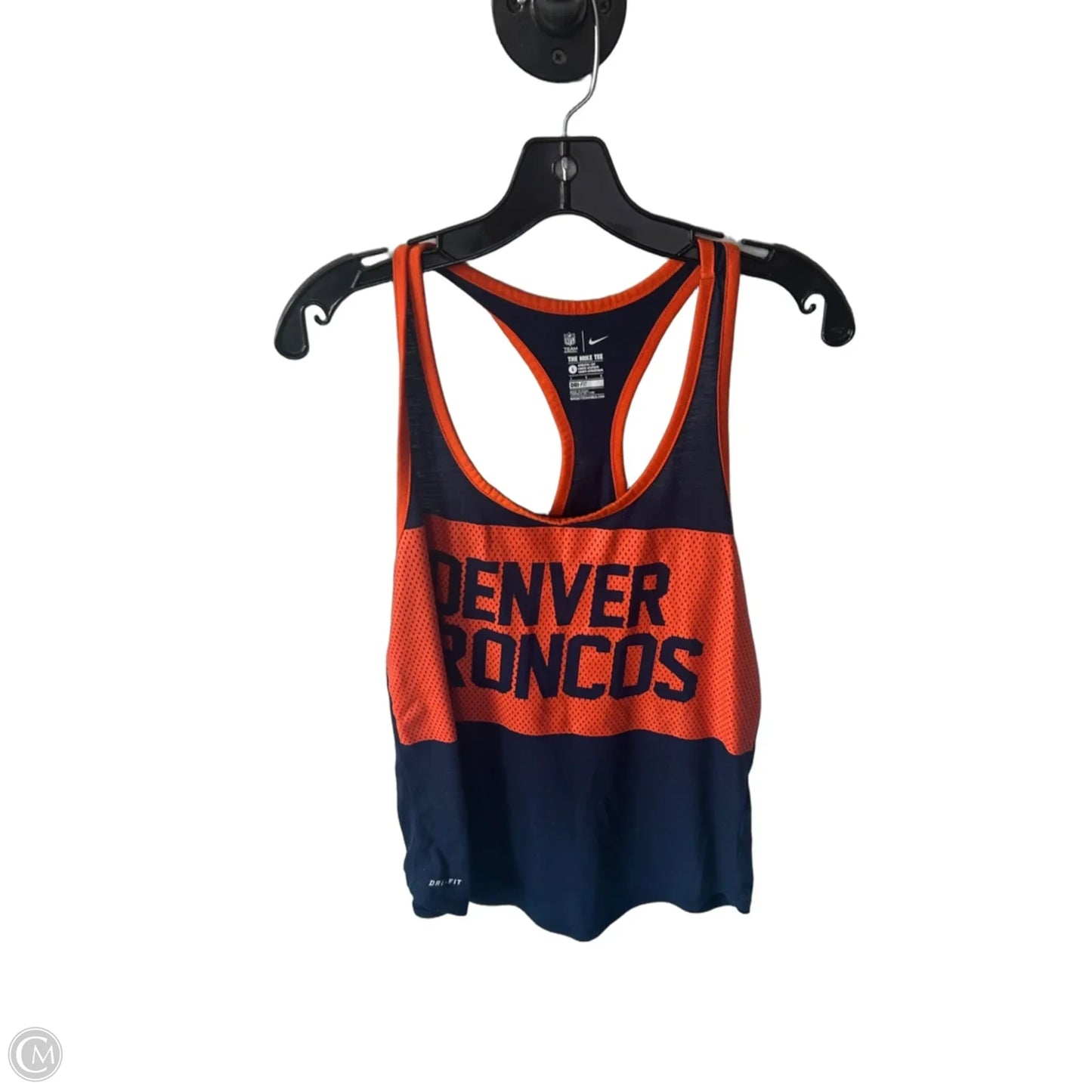 Top Sleeveless By Nfl In Blue & Orange, Size: L