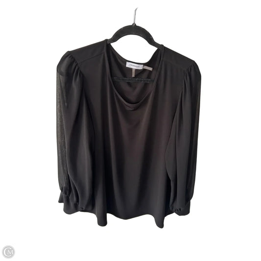 Blouse Long Sleeve By Calvin Klein In Black, Size: 2x