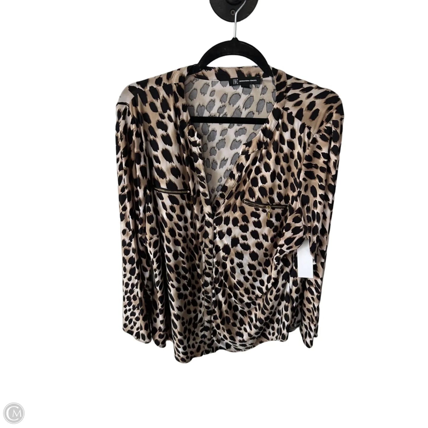 Blouse Sleeveless By Inc In Animal Print, Size: 2x