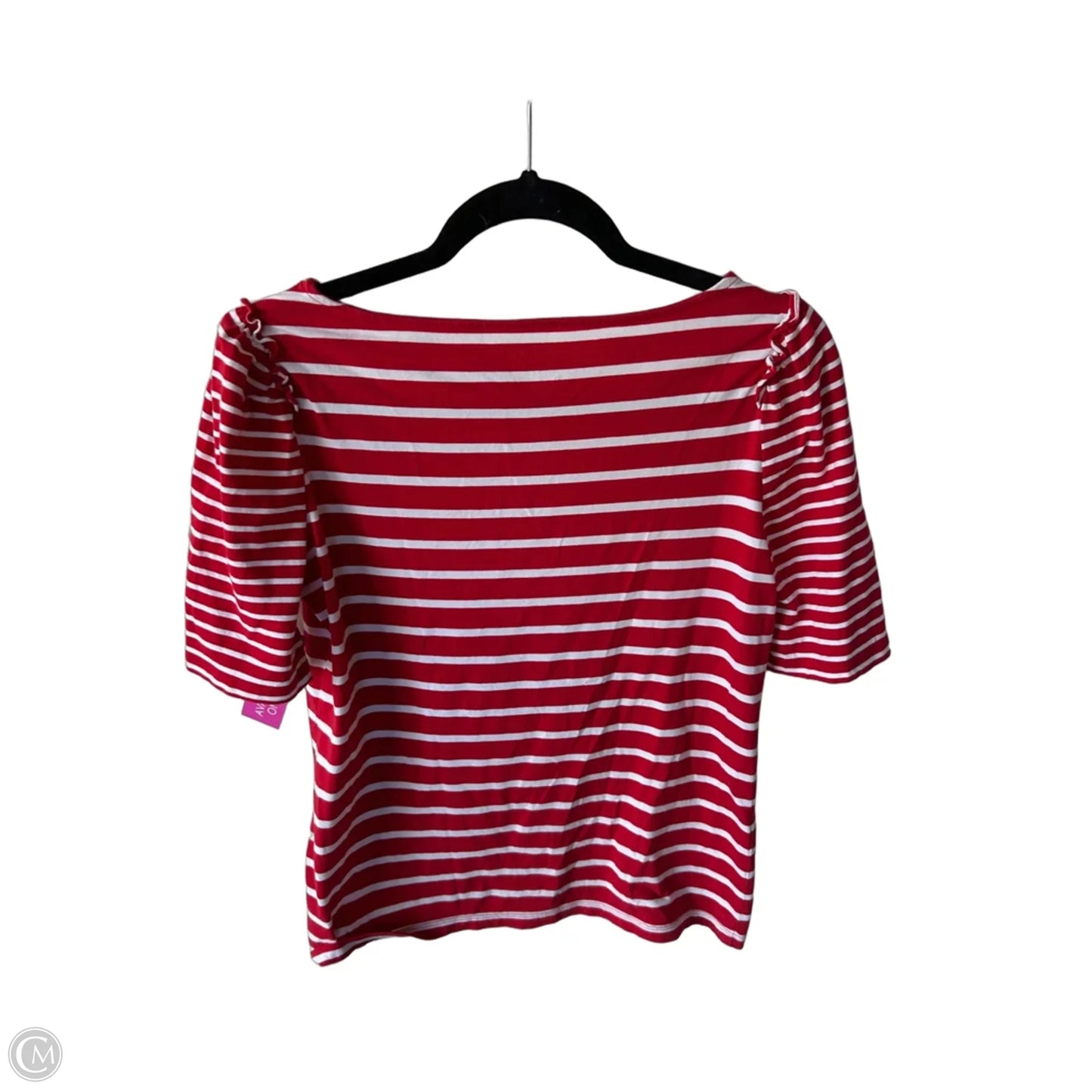 Top Short Sleeve By Talbots In Red & White, Size: S