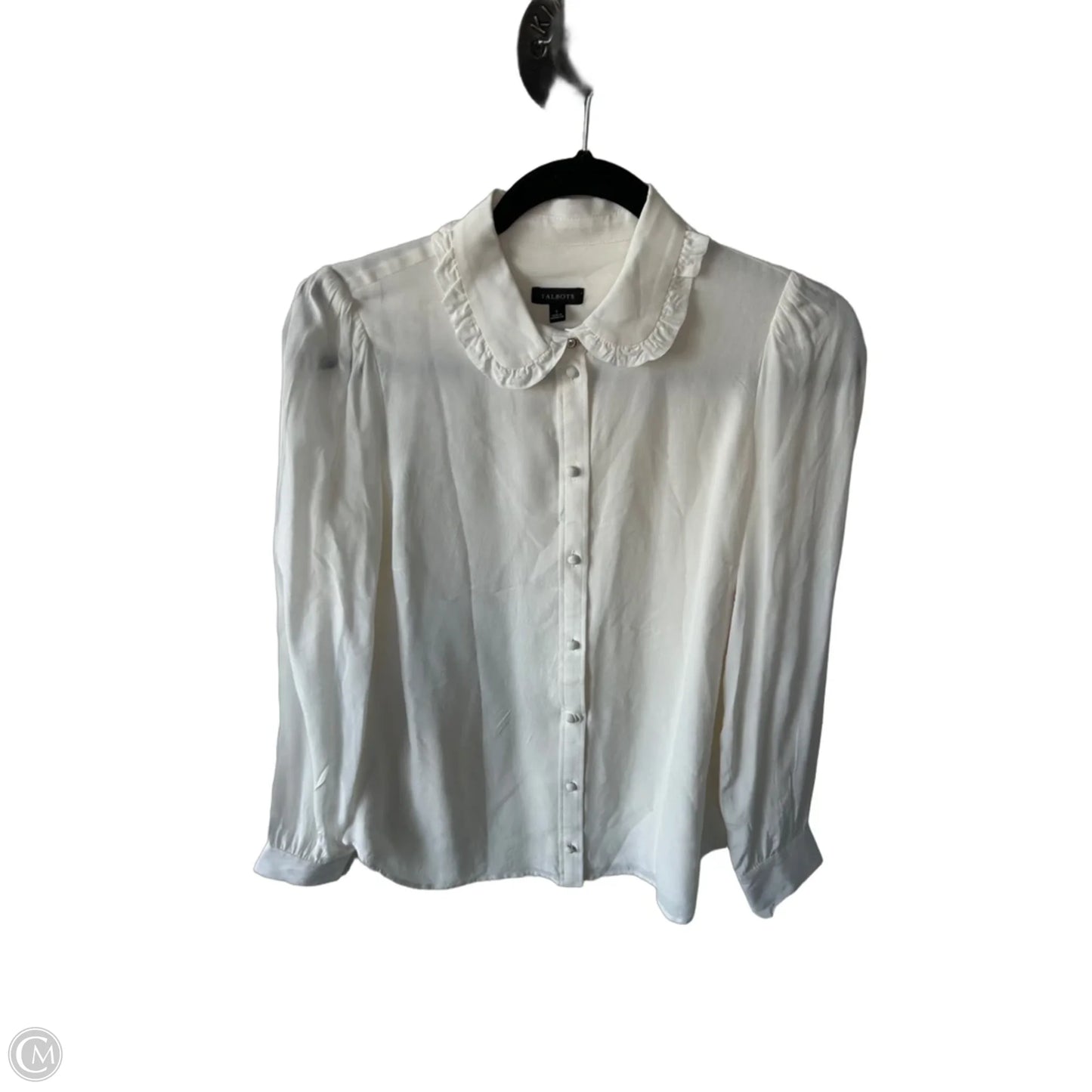 Blouse Long Sleeve By Talbots In Cream, Size: Xs