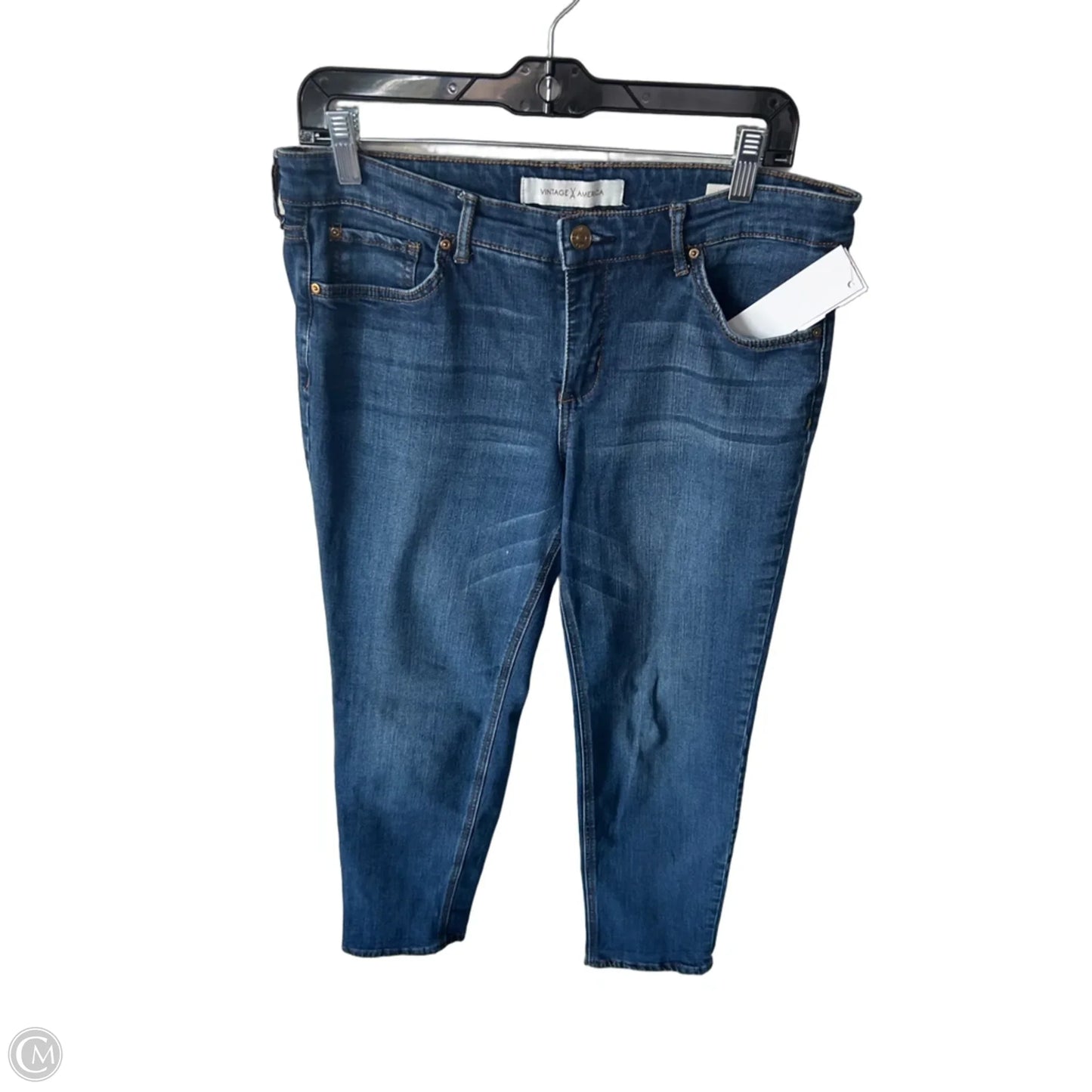 Jeans Cropped By Vintage America In Blue Denim, Size: 8