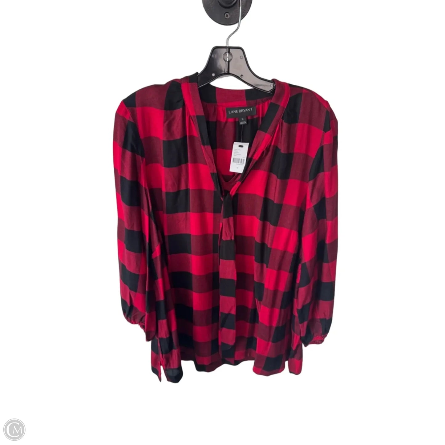 Tunic Long Sleeve By Lane Bryant In Black & Red, Size: Xl