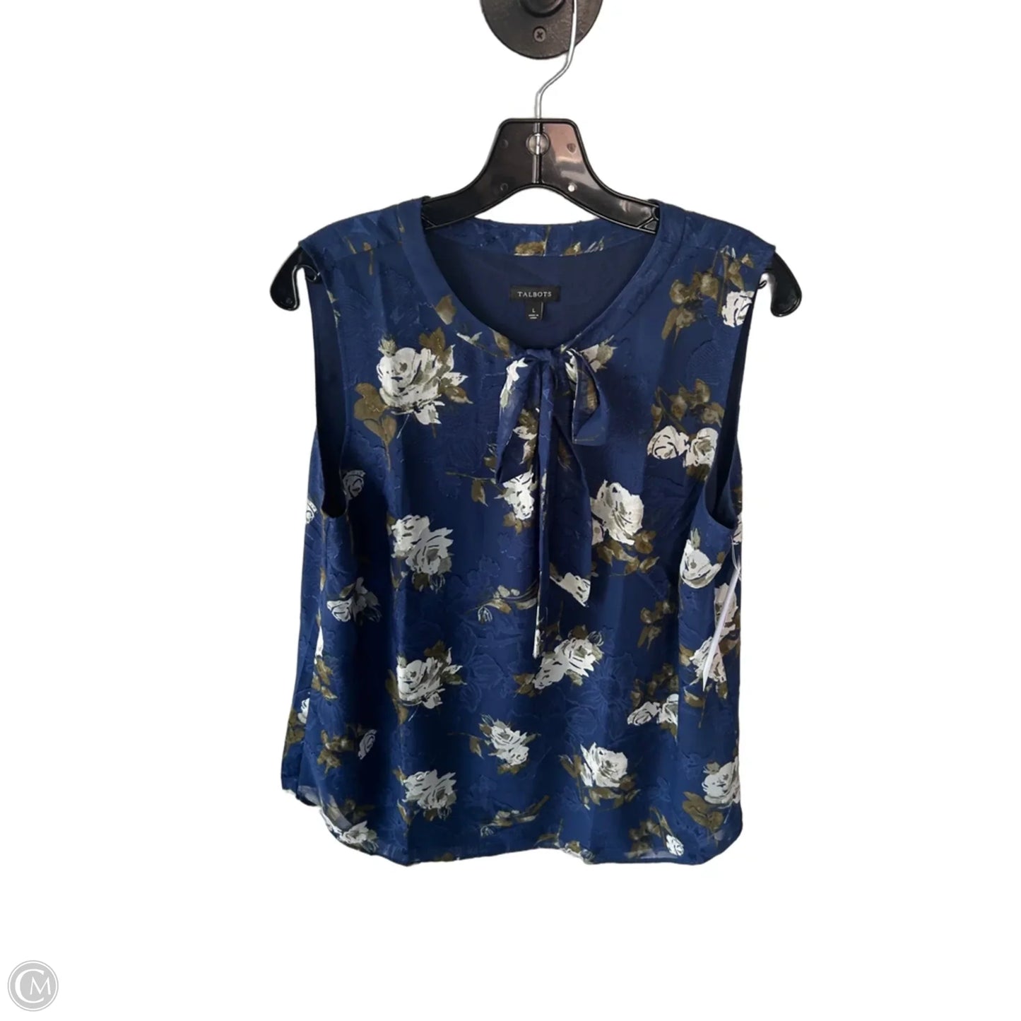 Blouse Sleeveless By Talbots In Blue & Green, Size: L