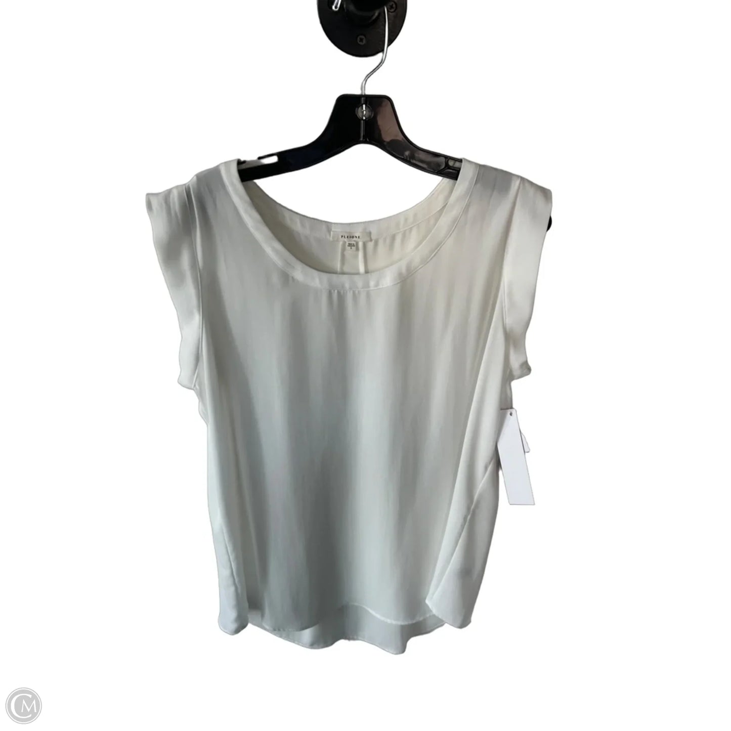 Blouse Sleeveless By Pleione In White, Size: L