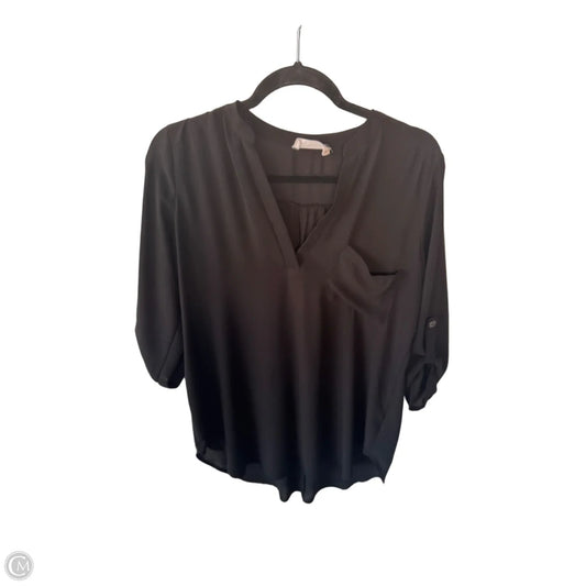 Blouse Short Sleeve By All In Favor In Black, Size: M