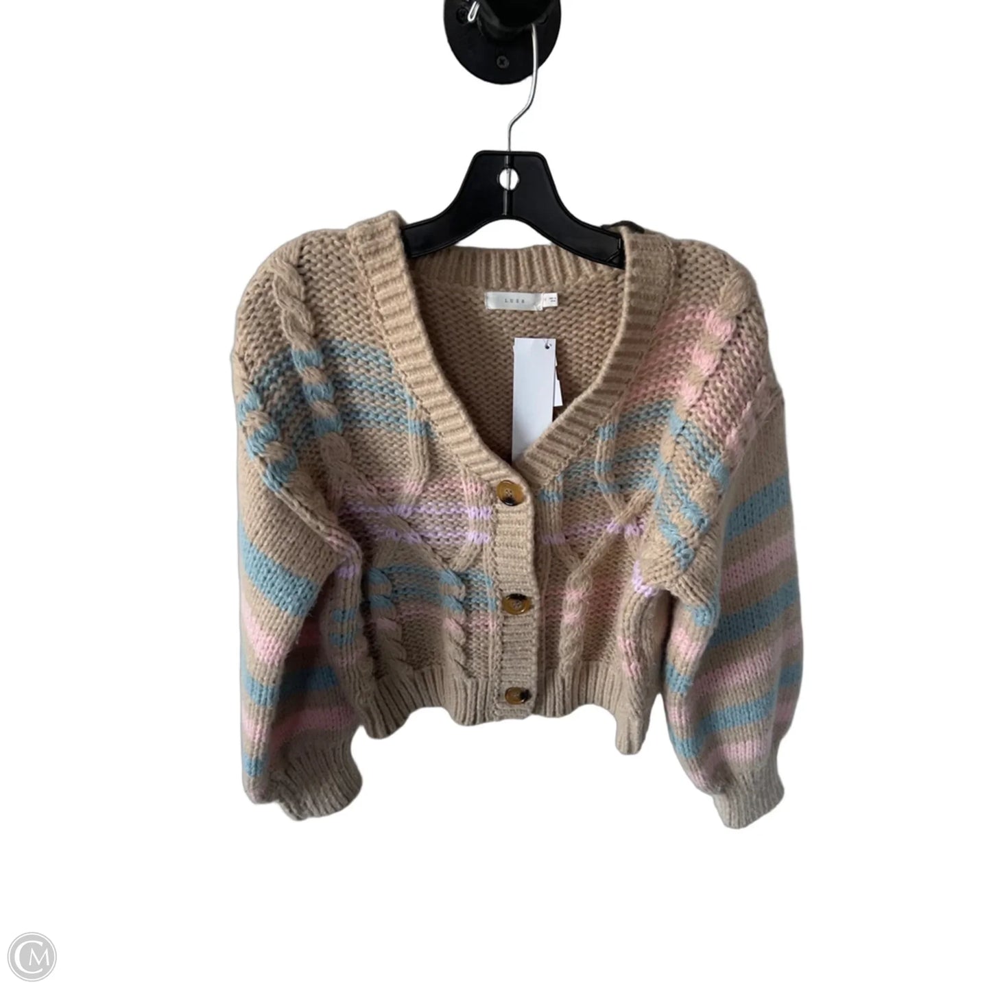 Sweater Cardigan By Lush In Tan, Size: M