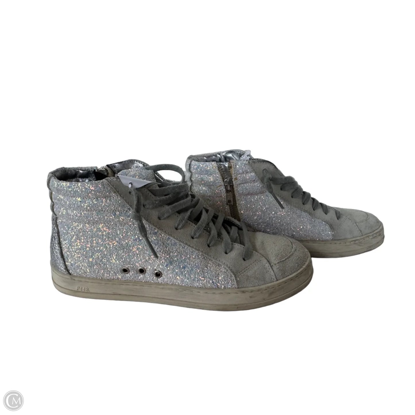 Shoes Sneakers By P448 In Grey & Silver, Size: 7.5
