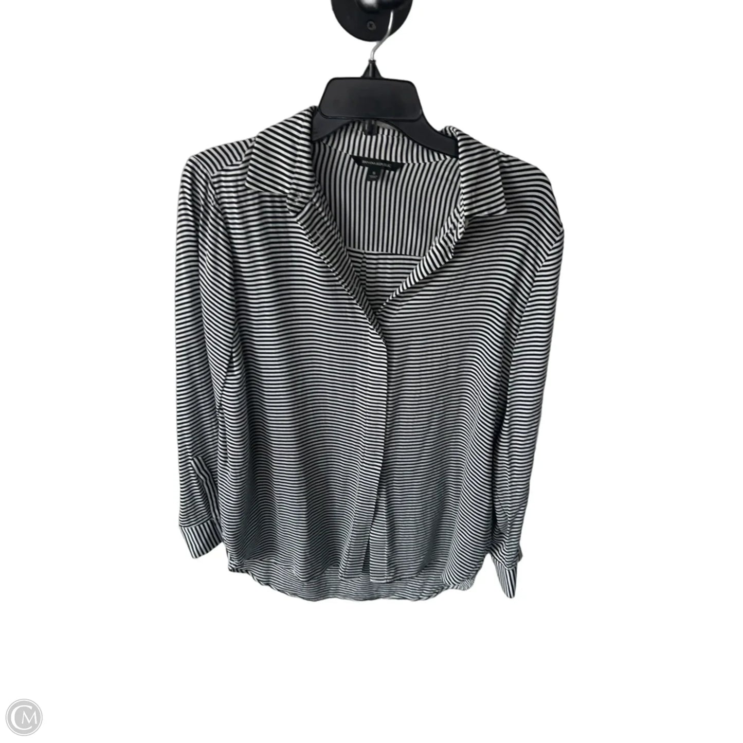 Blouse Long Sleeve By Banana Republic In Black & Yellow, Size: S