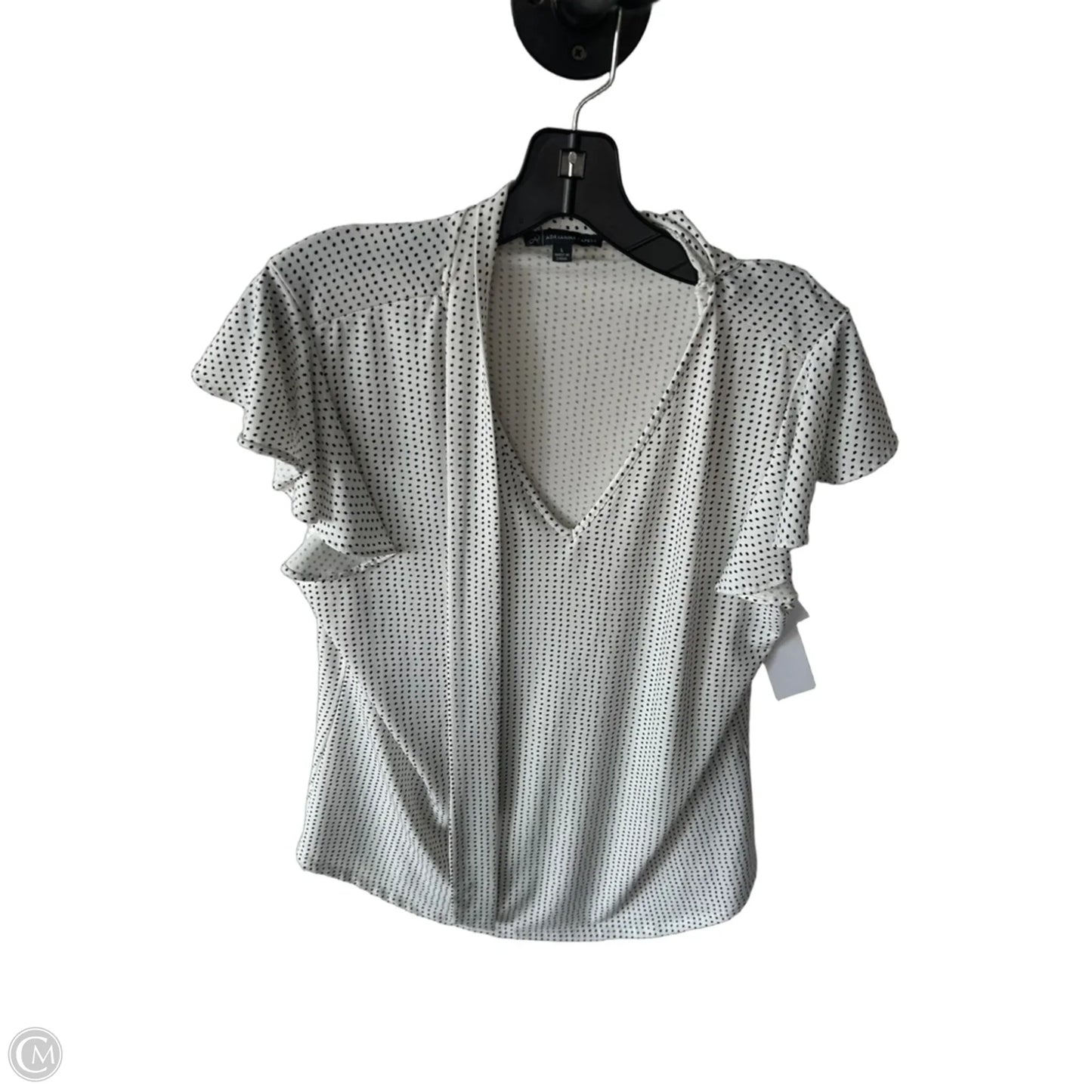 Blouse Sleeveless By Adrianna Papell In Black & White, Size: L